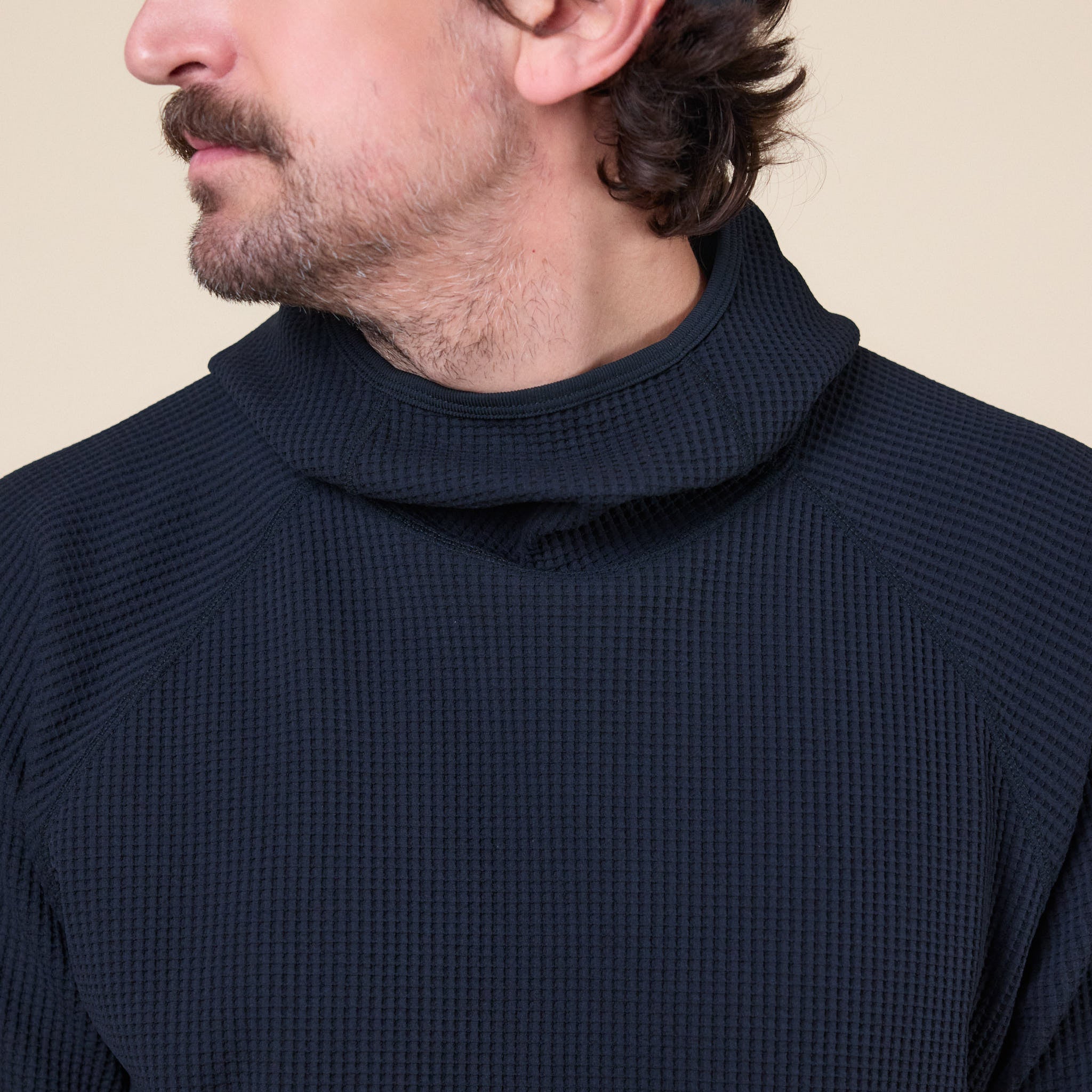 Goldwin - Waffle Long Sleeve Hoodie - Black