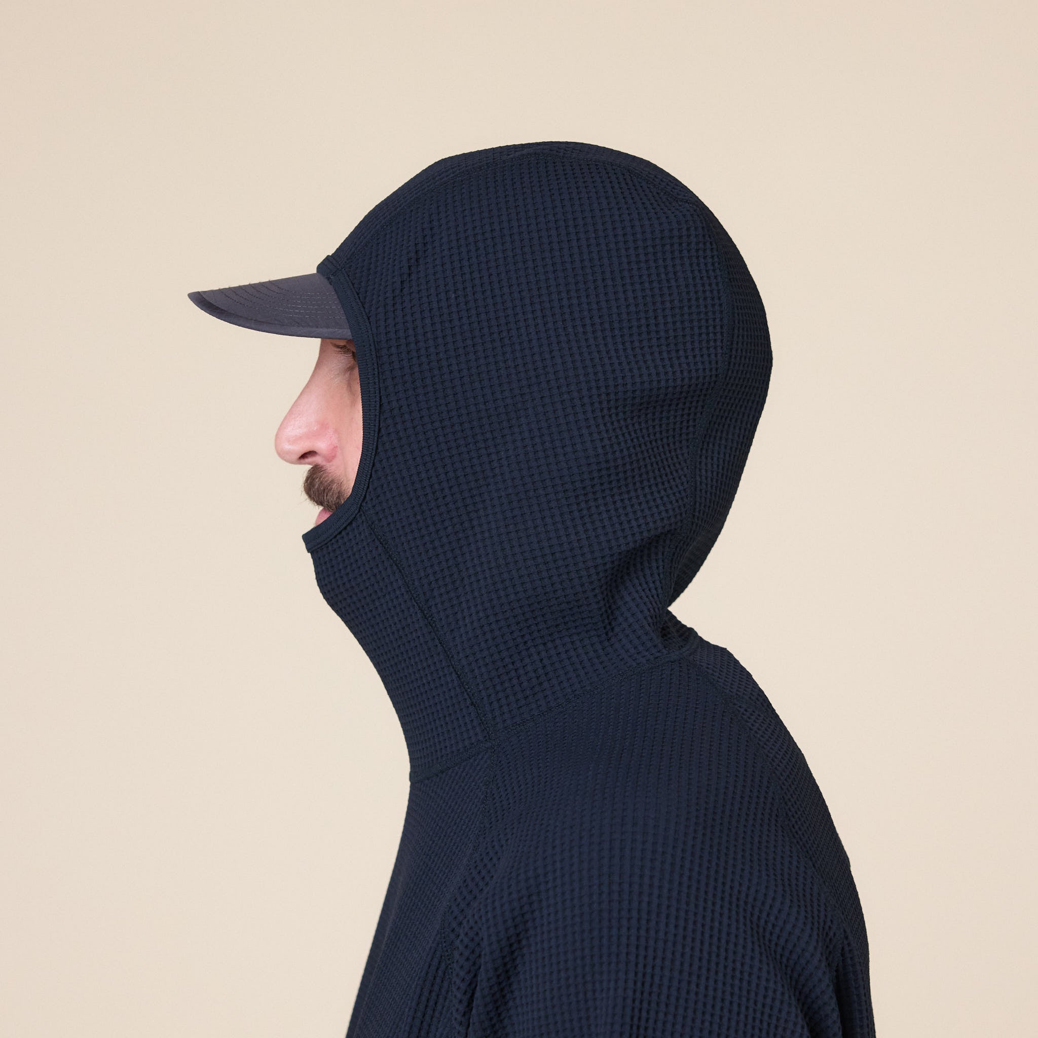 Goldwin - Waffle Long Sleeve Hoodie - Black