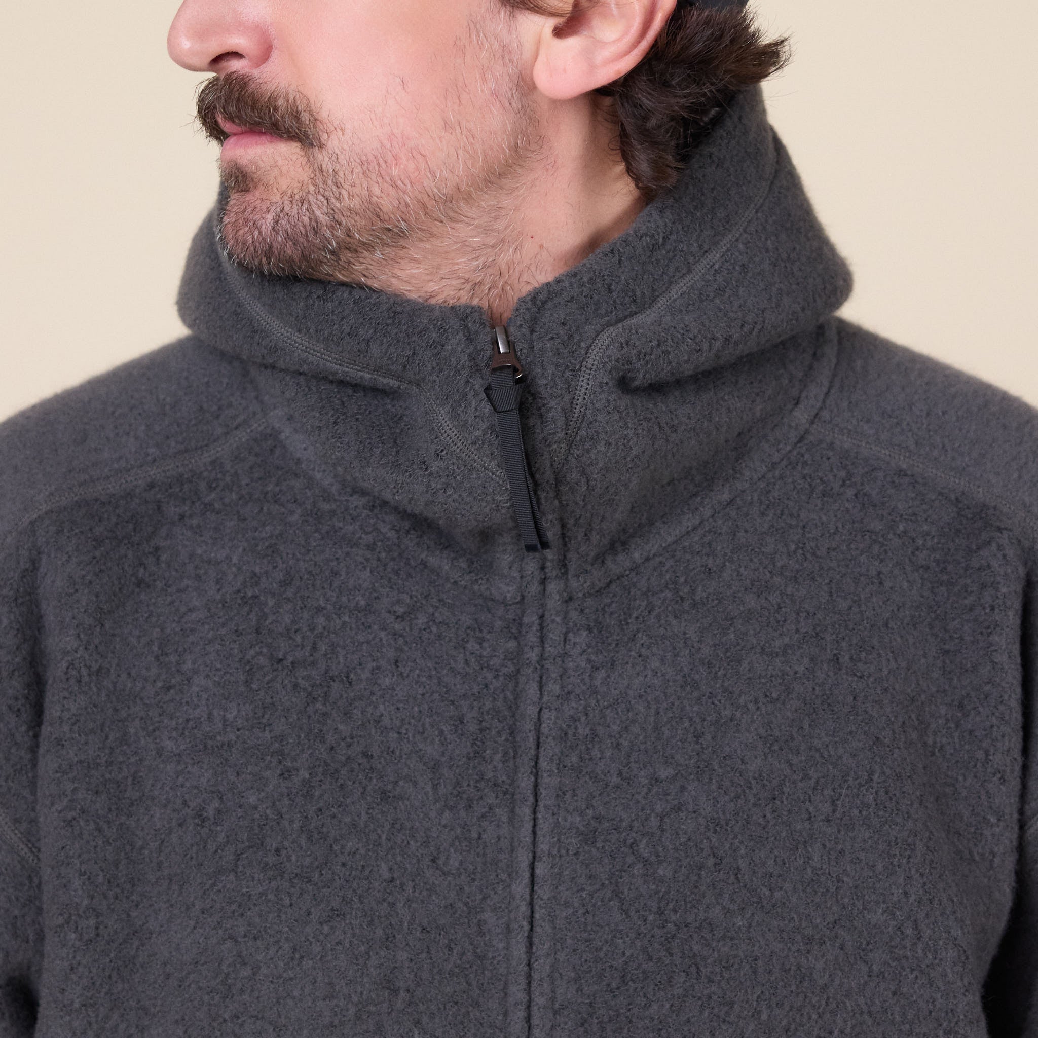 Goldwin 0 - Wool Fleece Hoodie - Dark Lava