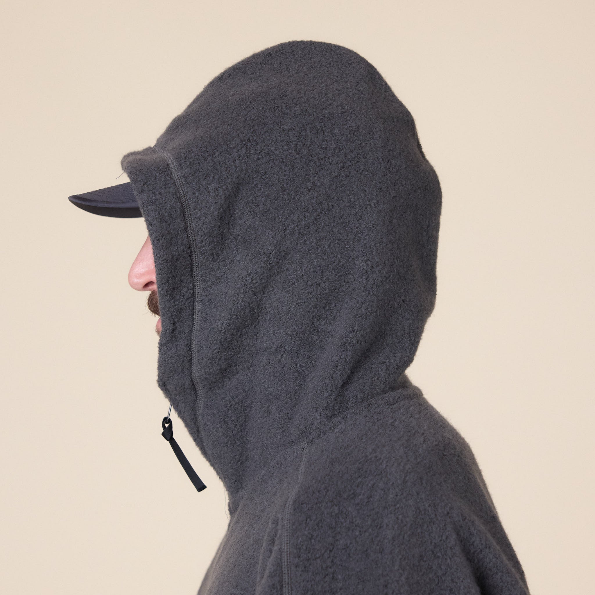 Goldwin 0 - Wool Fleece Hoodie - Dark Lava