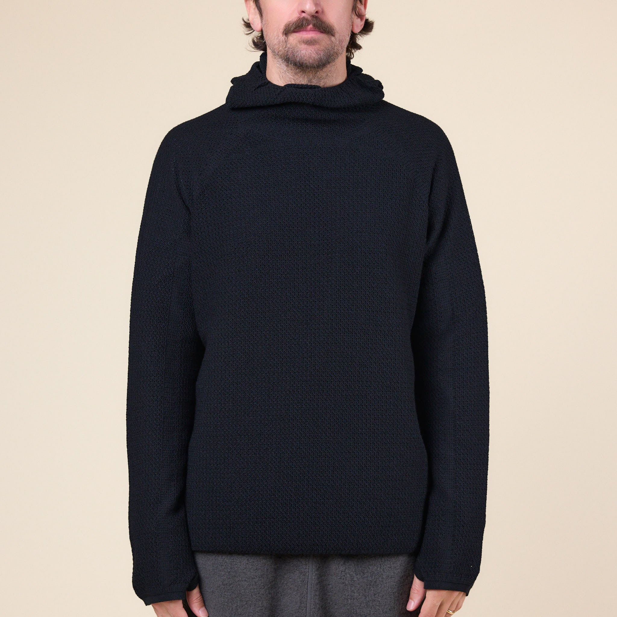 Goldwin 0 - Perforated Whole Garment Knit Top - Black