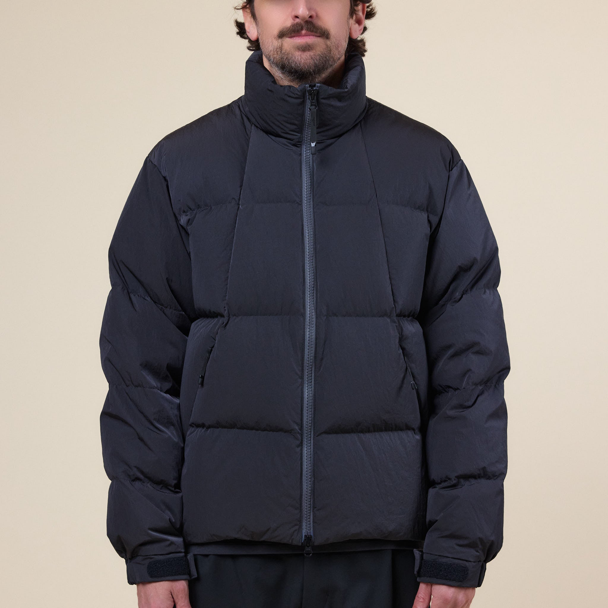Goldwin - Dope Dyed Ripple Nylon Down Jacket - Deep Charcoal