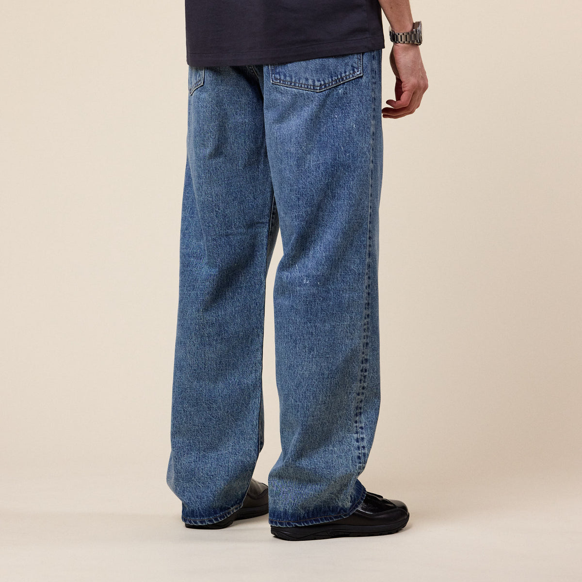 Edwin Jeans - Made in Japan Wide Pant - Blue Mid Used (Paint 