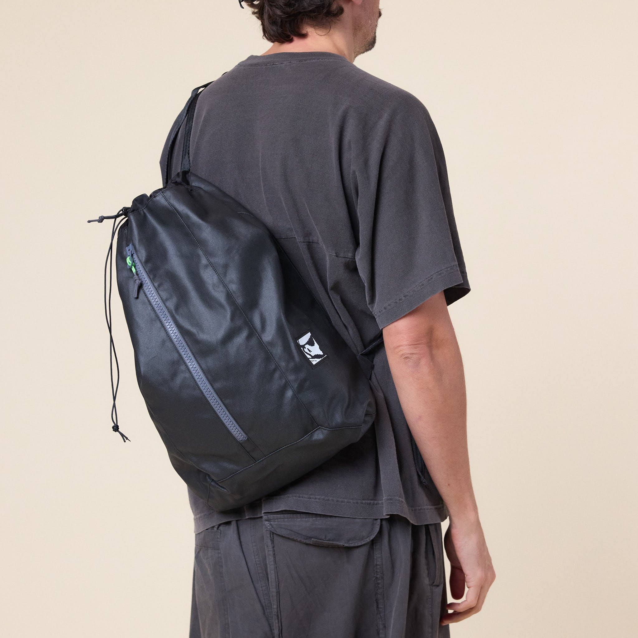 GR10K - Coated Crossbody Bag - Black