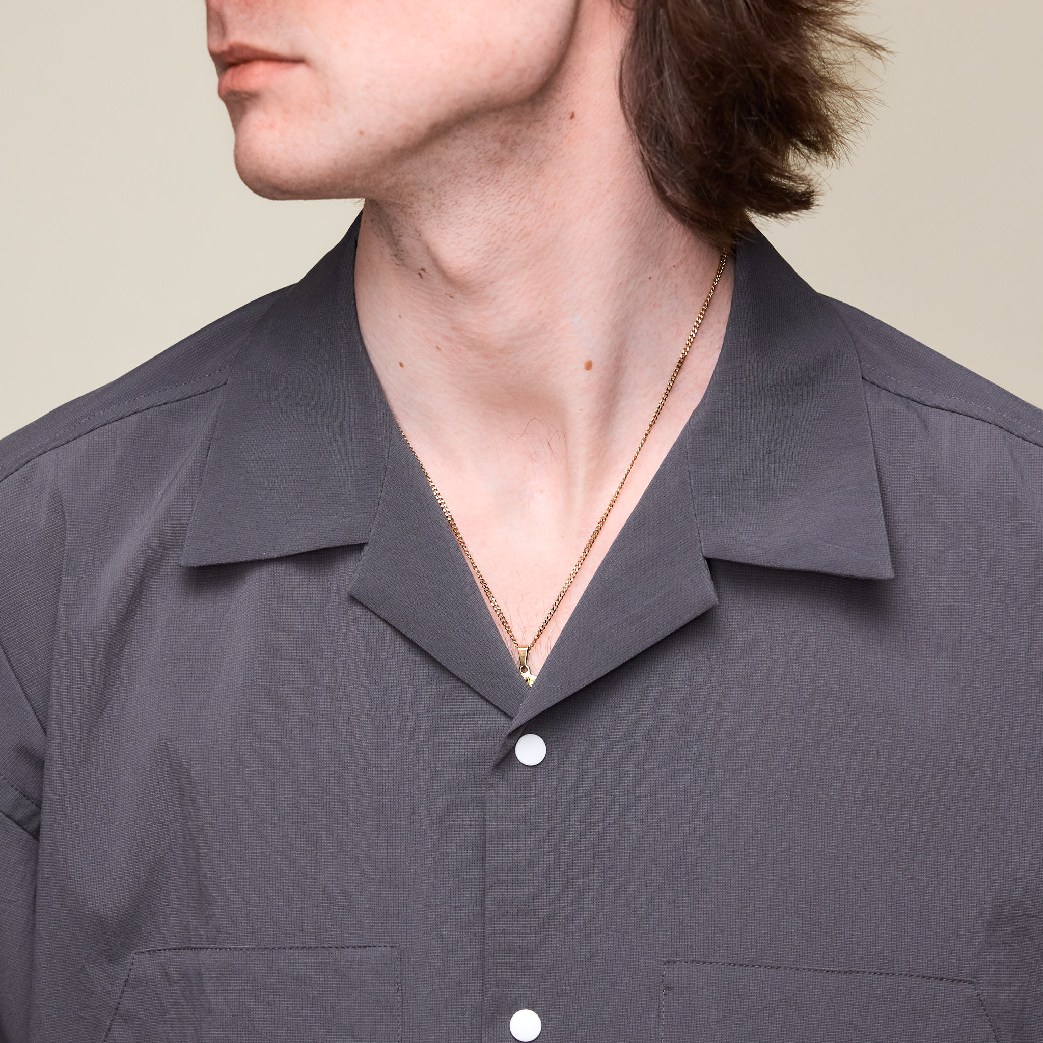 F/CE - Dot Air Open Collar Shirt - Grey FPA022251U0004