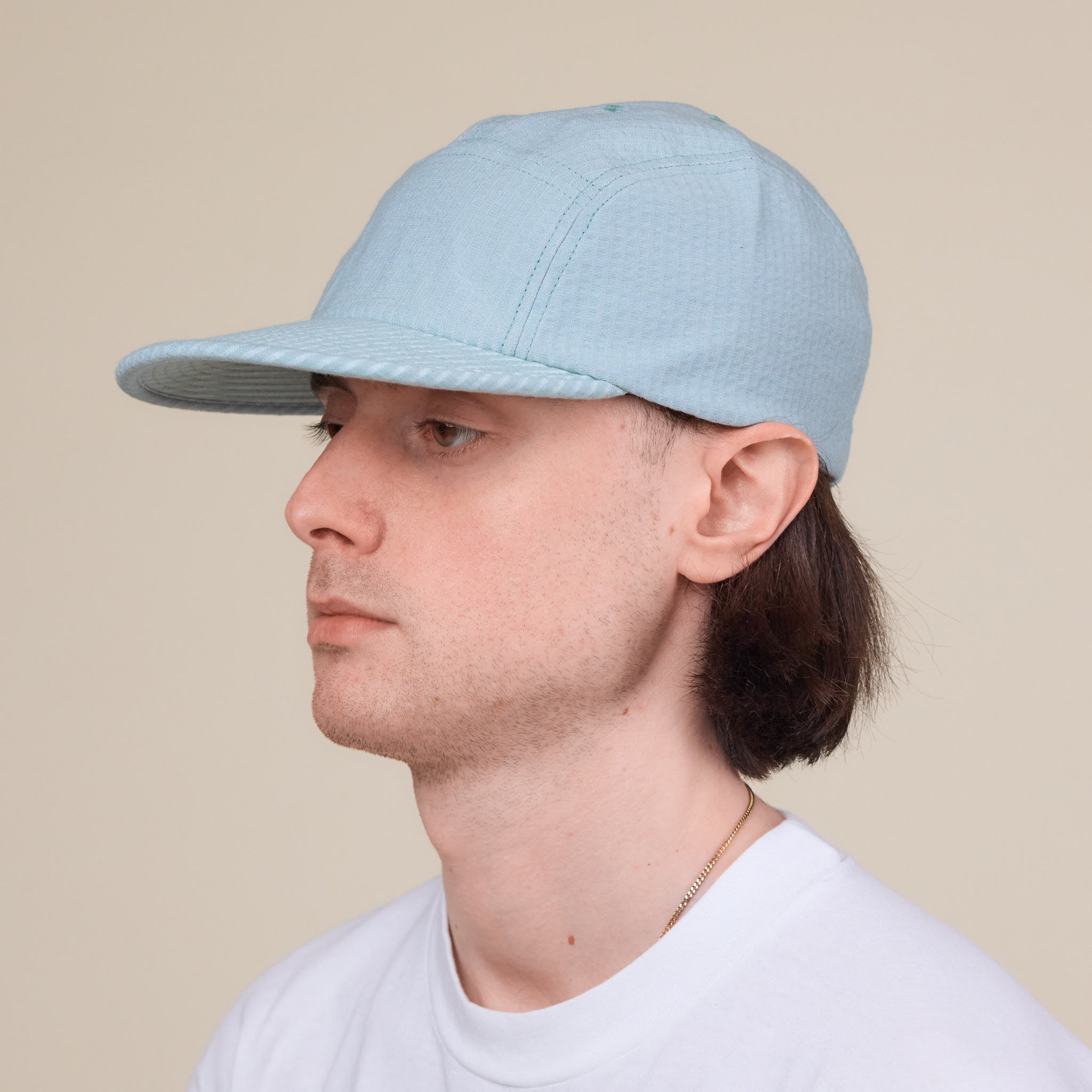 Found Feather - 5 Panel Seersucker Jet Cap - Mint