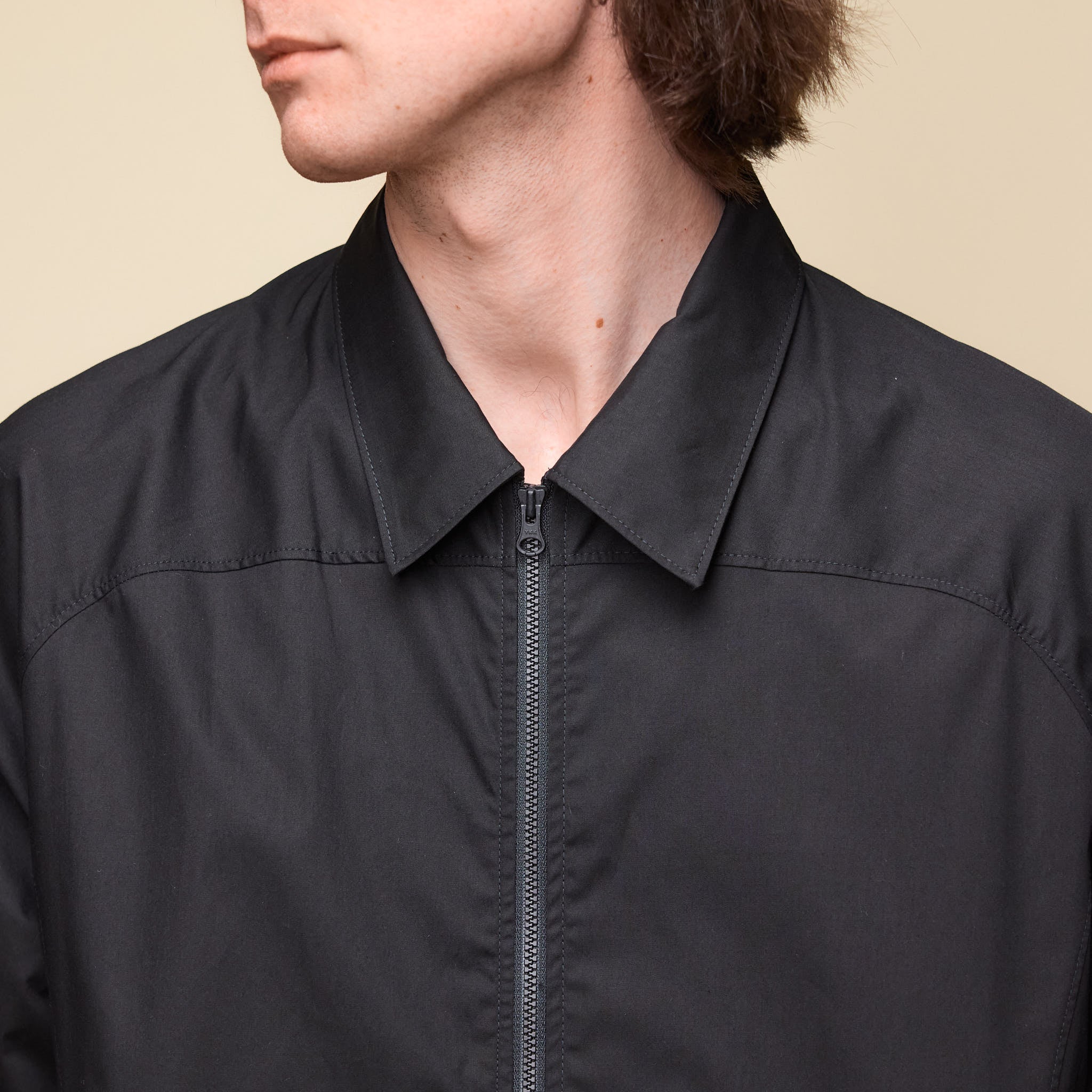 GR10K - Poplin Zipped Short Sleeve Shirt - Black BG127084DI-09-M