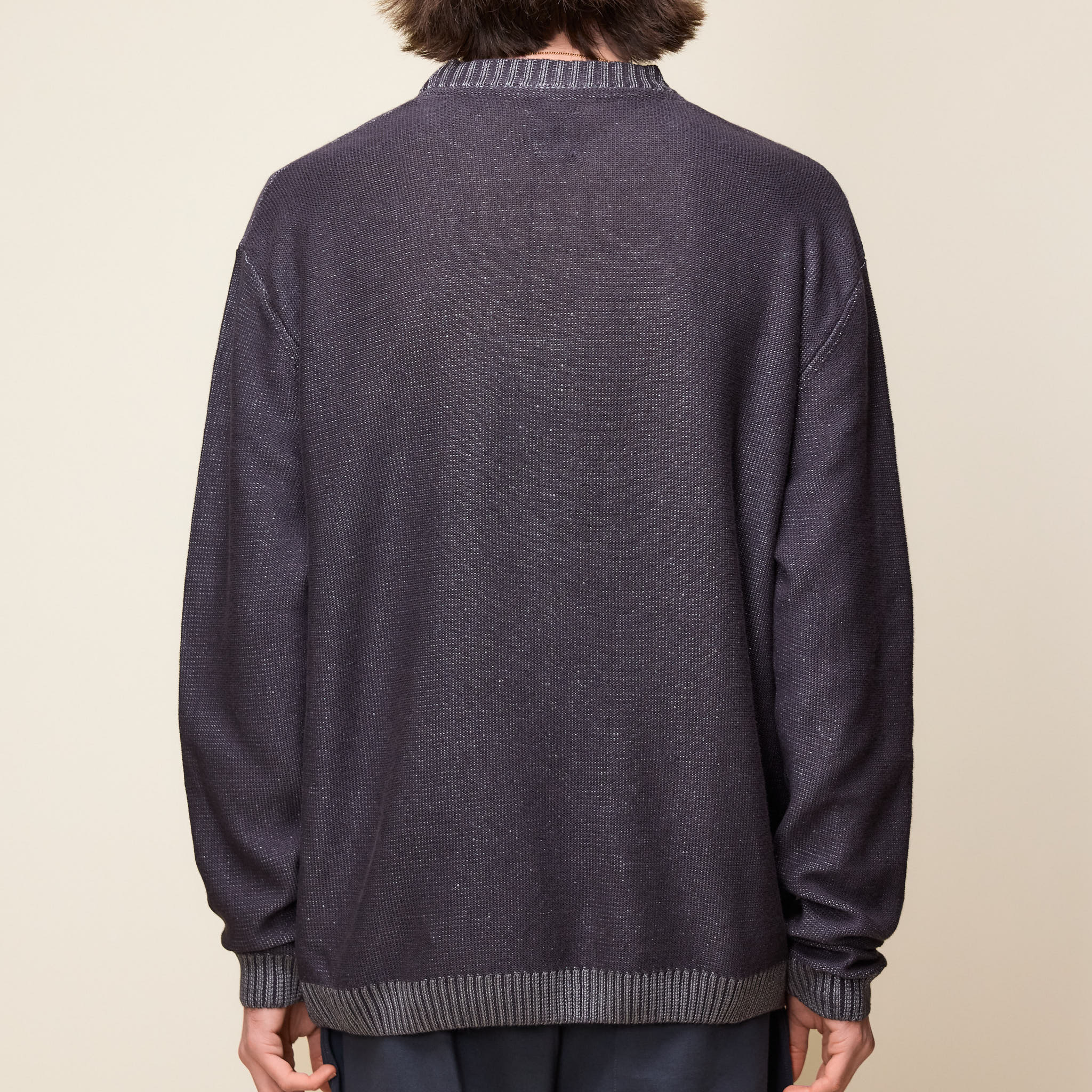 GR10K - Blended High Molecular Crewneck Sweater - Stone Grey BG241154JD-38-S