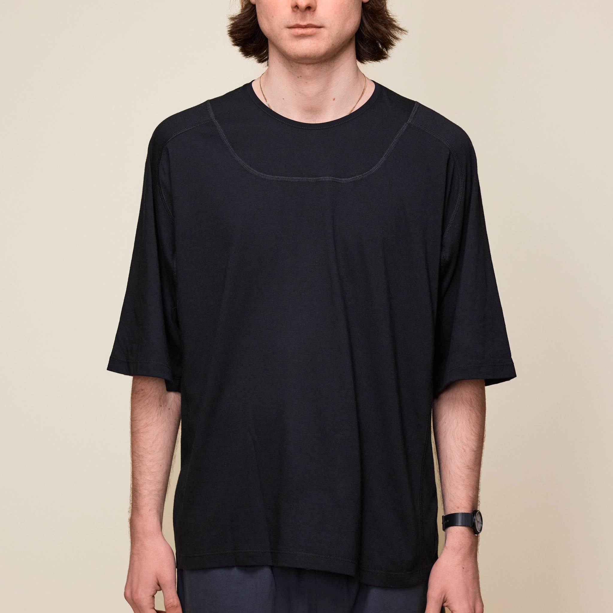 GR10K - Light Interlock Short Sleeve T-Shirt - Black BG822128CO-01-S