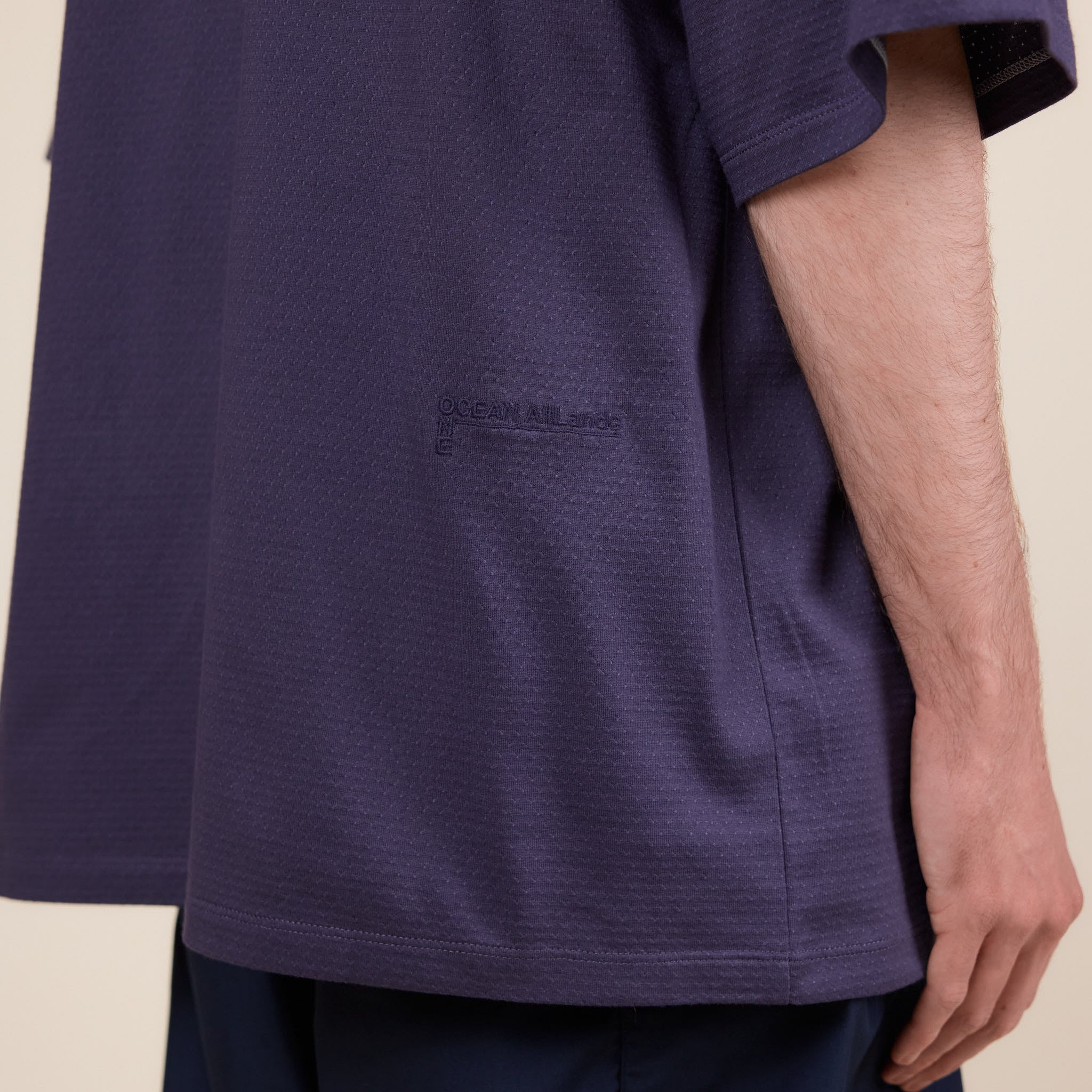 Nanamica - Coolmax Mockneck T-Shirt - Vintage Washed Navy
