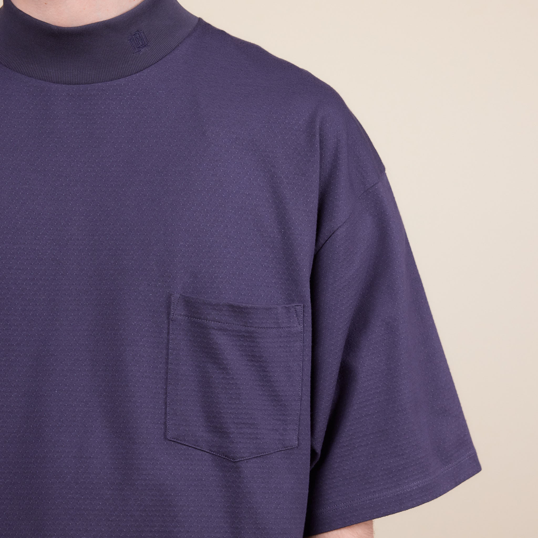 Nanamica - Coolmax Mockneck T-Shirt - Vintage Washed Navy