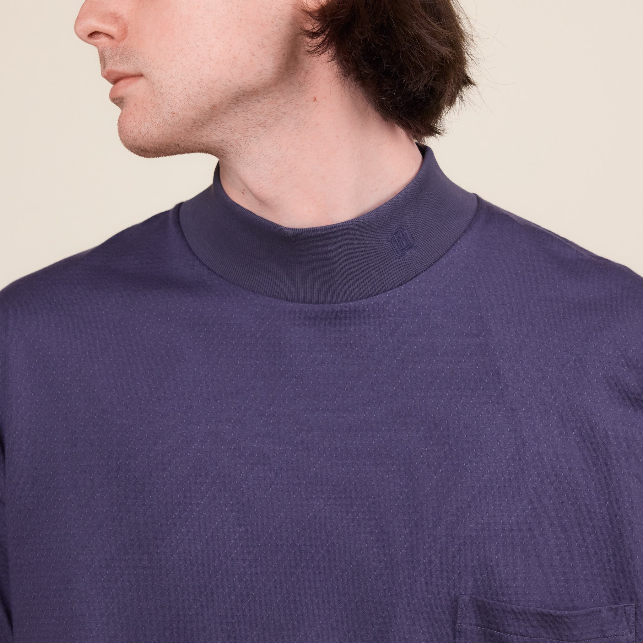 Nanamica - Coolmax Mockneck T-Shirt - Vintage Washed Navy
