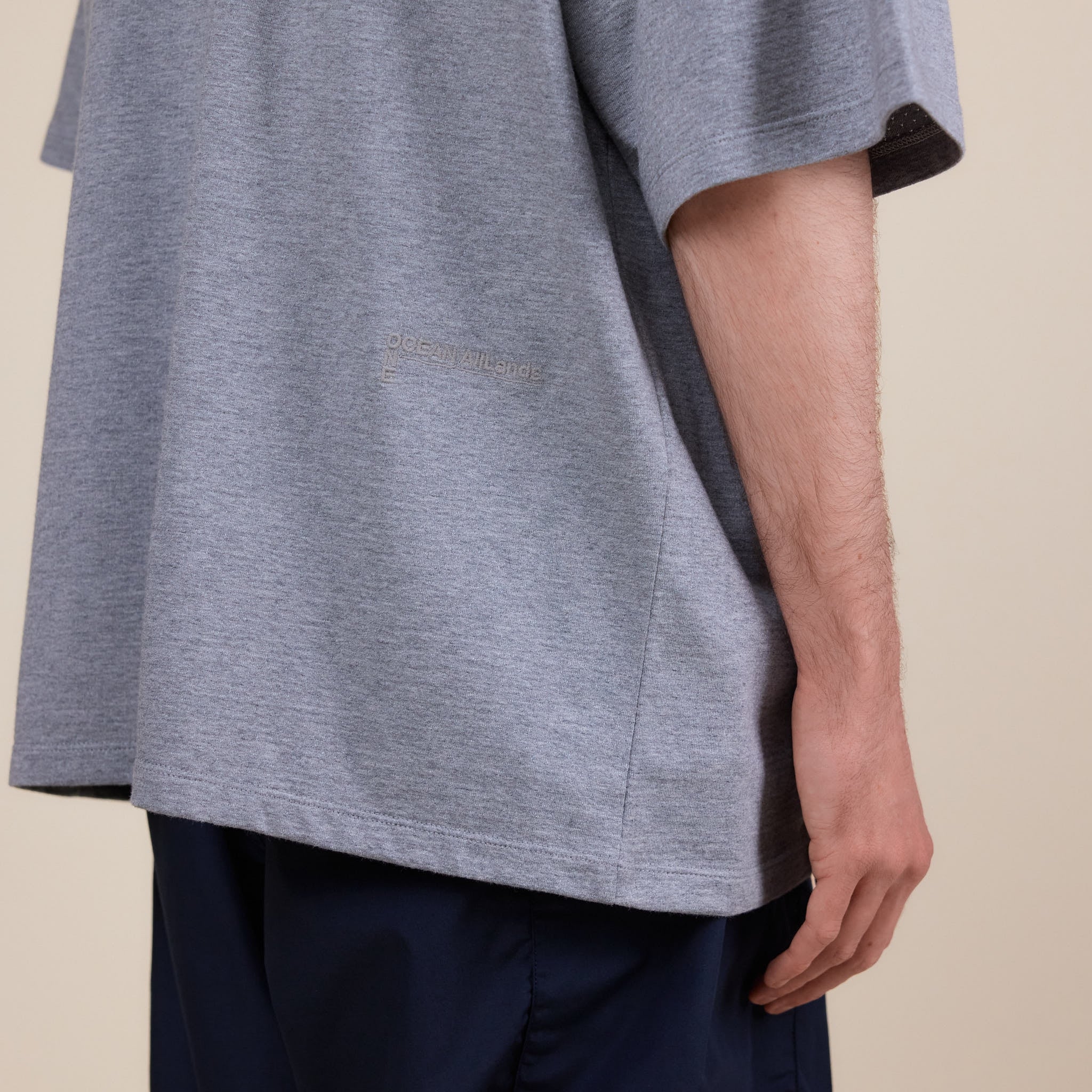 Nanamica - Coolmax Mockneck T-Shirt - Heather Grey