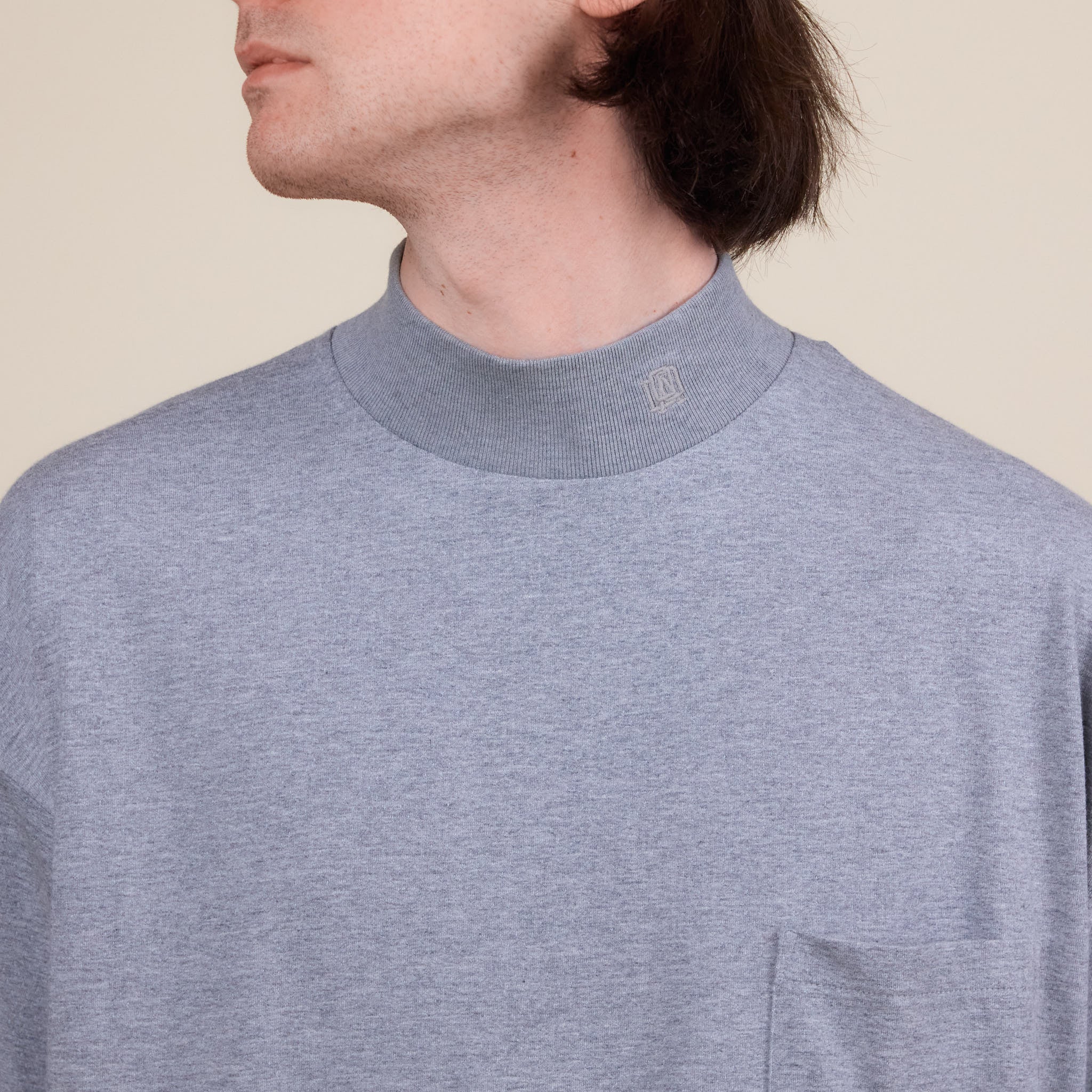 Nanamica - Coolmax Mockneck T-Shirt - Heather Grey
