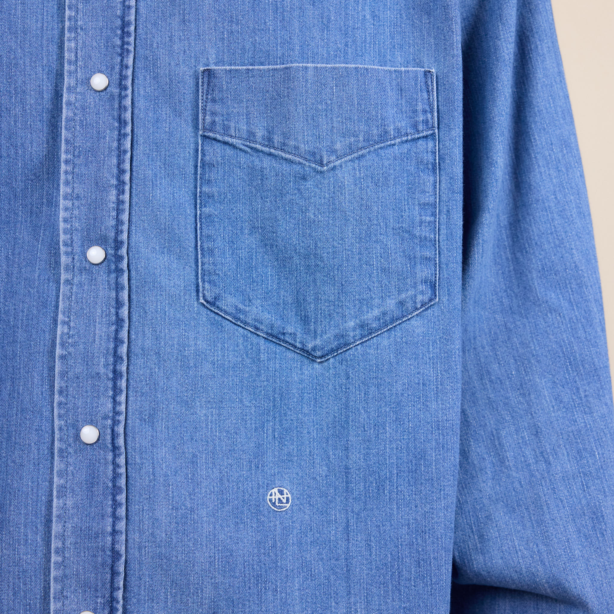 Nanamica - Regular Collar Light Denim Shirt - Indigo