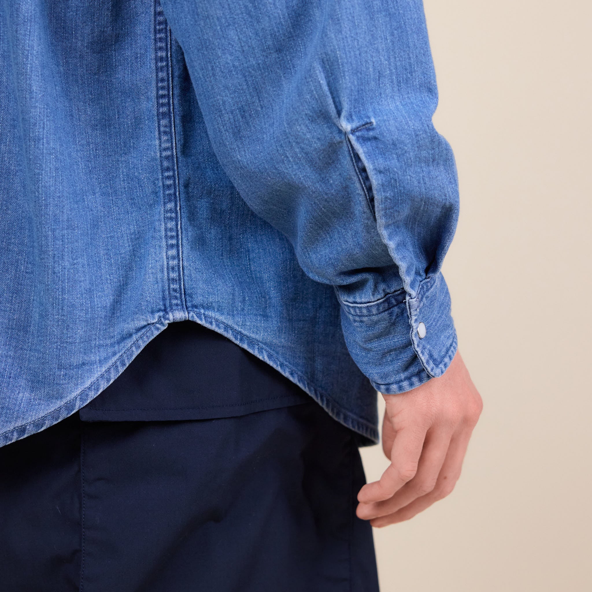 Nanamica - Regular Collar Light Denim Shirt - Indigo