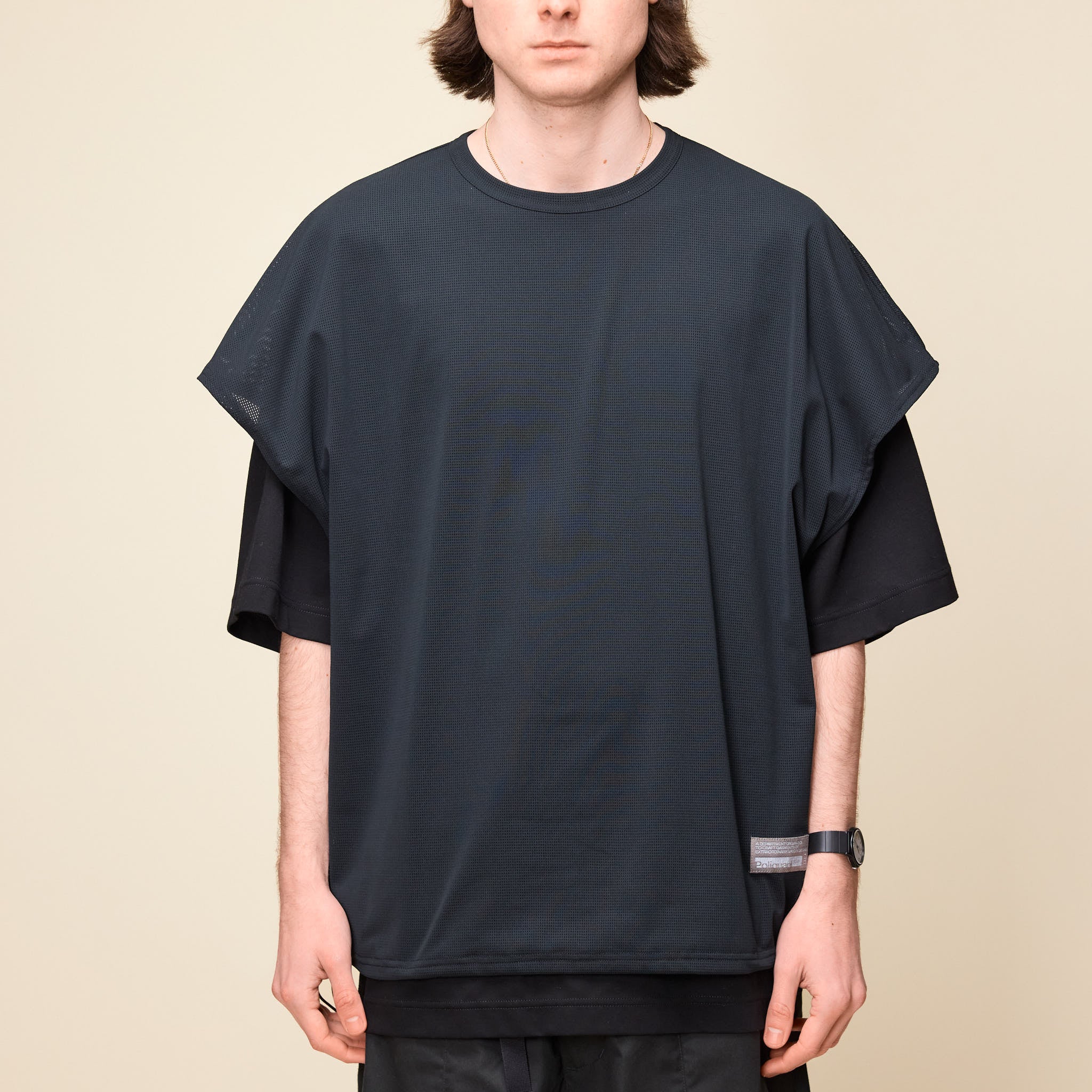 Poliquant - Layered Short Sleeve T-Shirt - Black