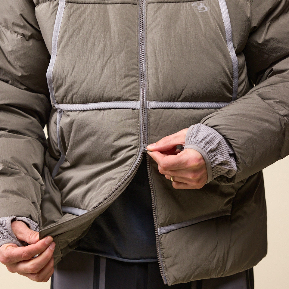 San San Gear - Taped Puffer Jacket - Brown "SAN SAN gear stockists" "SAN SAN gear uk" "SAN SAN gear USA"