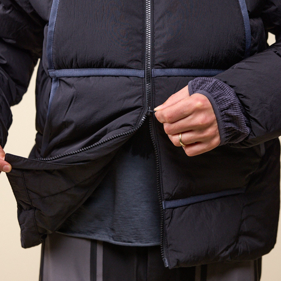 San San Gear - Taped Puffer Jacket - Black "SAN SAN gear stockists" "SAN SAN gear uk" "SAN SAN gear USA"