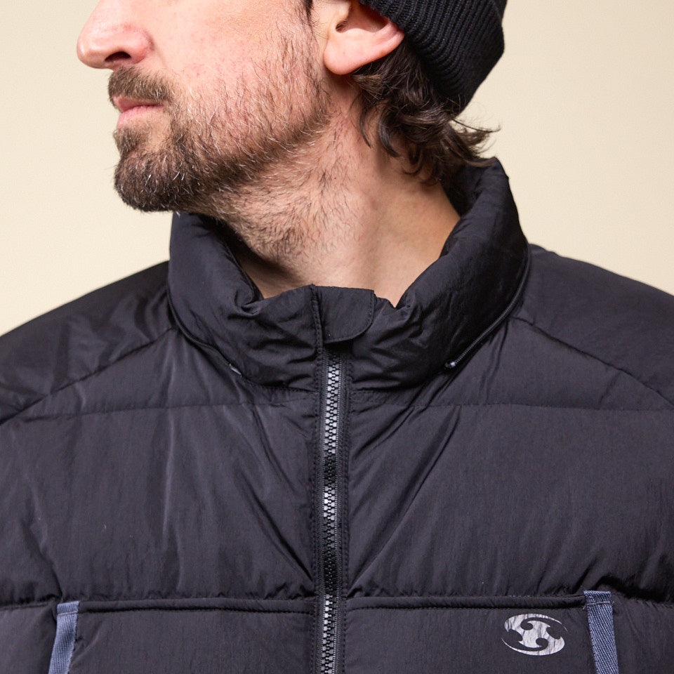 San San Gear - Taped Puffer Jacket - Black "SAN SAN gear stockists" "SAN SAN gear uk" "SAN SAN gear USA"
