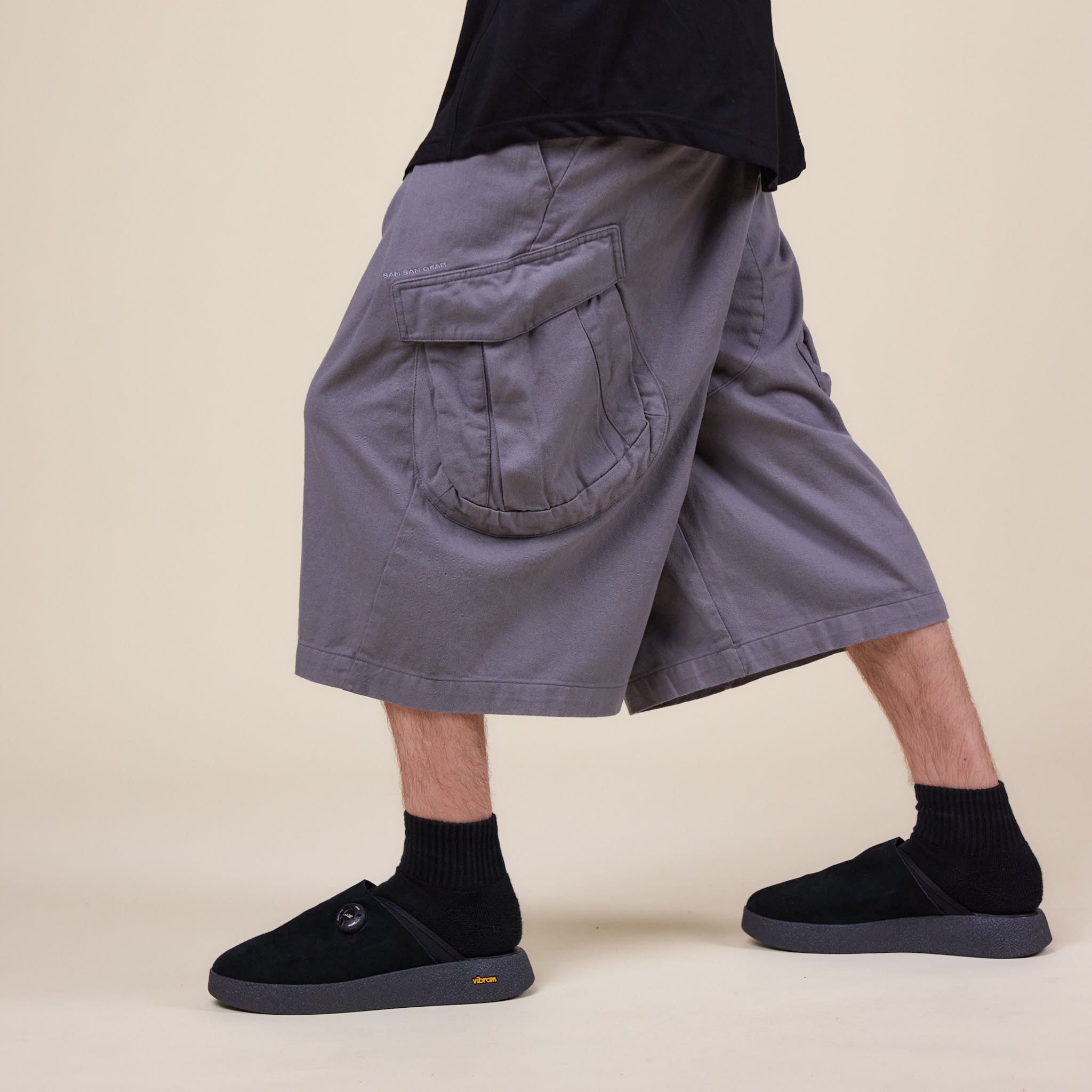 San San Gear - Capri Pant Cargo Shorts - Black