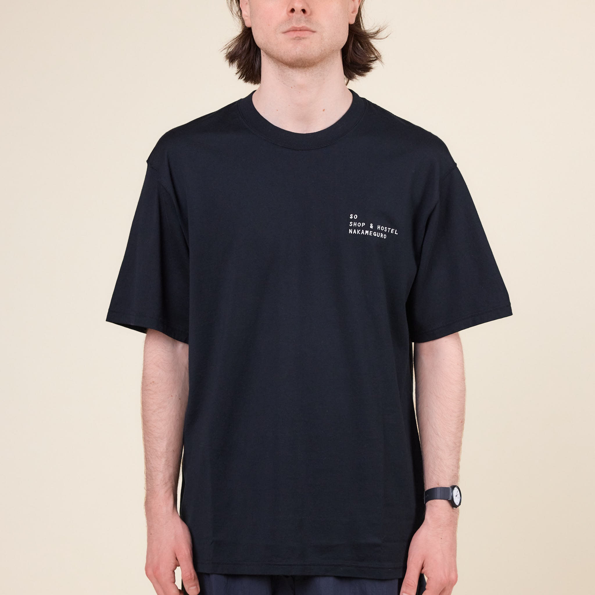 SO SHOP & HOSTEL NAKAMEGURO - Embroidered Logo T-Shirt - Black