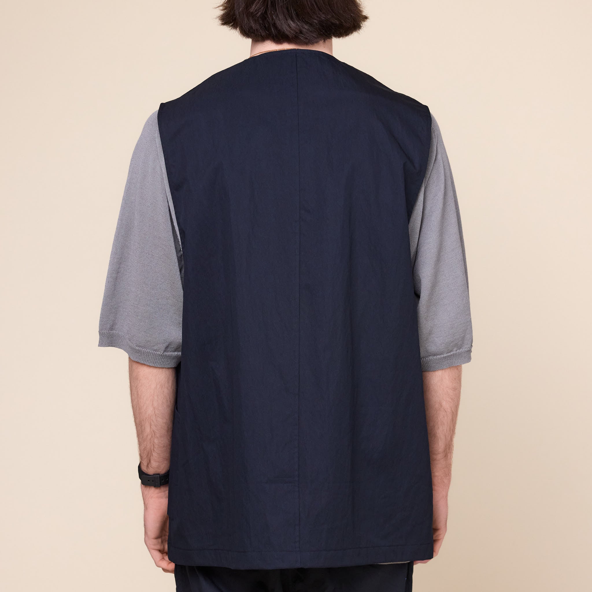 Still by Hand - Loop Button Vest - Ink Black