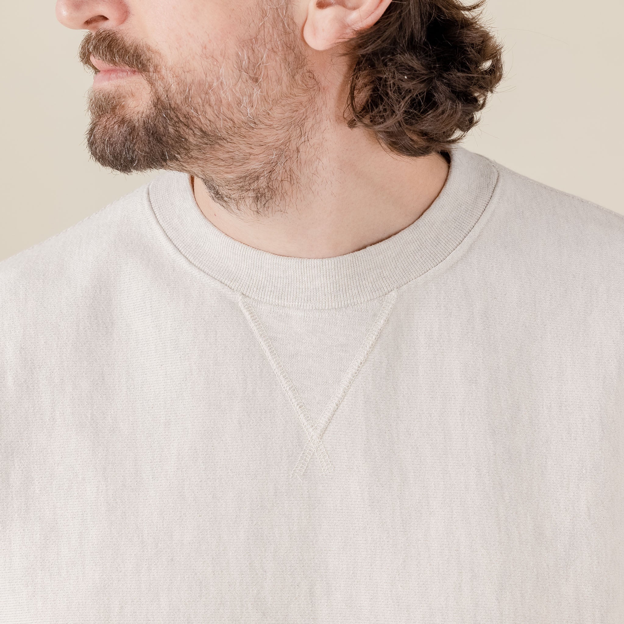 Outstanding & Co - Heavyweight Reverse Sweatshirt - 1% Oatmeal Grey "outstanding & co uk stockist" "outstanding & co" "outstanding and co" "better than camber"