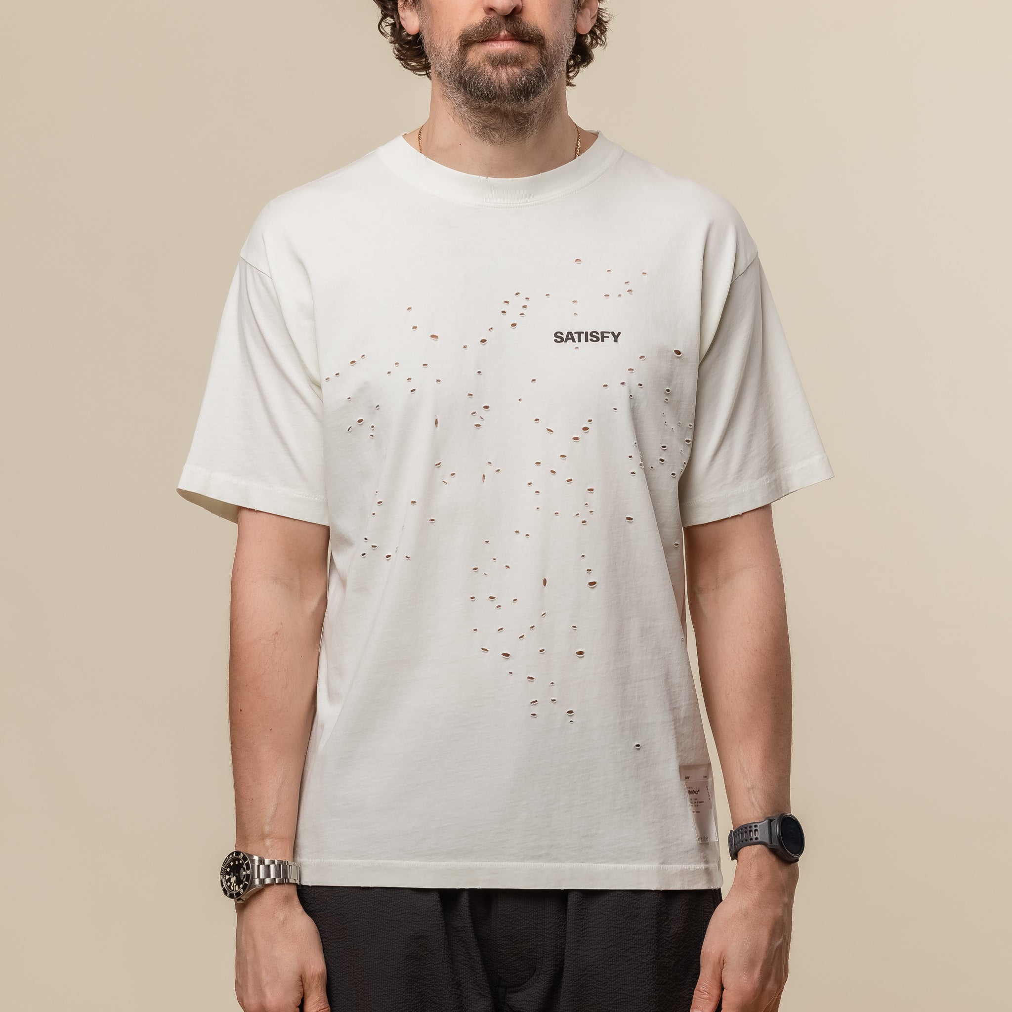 Satisfy Running - MothTech™ T‑Shirt - Aged Ecru
