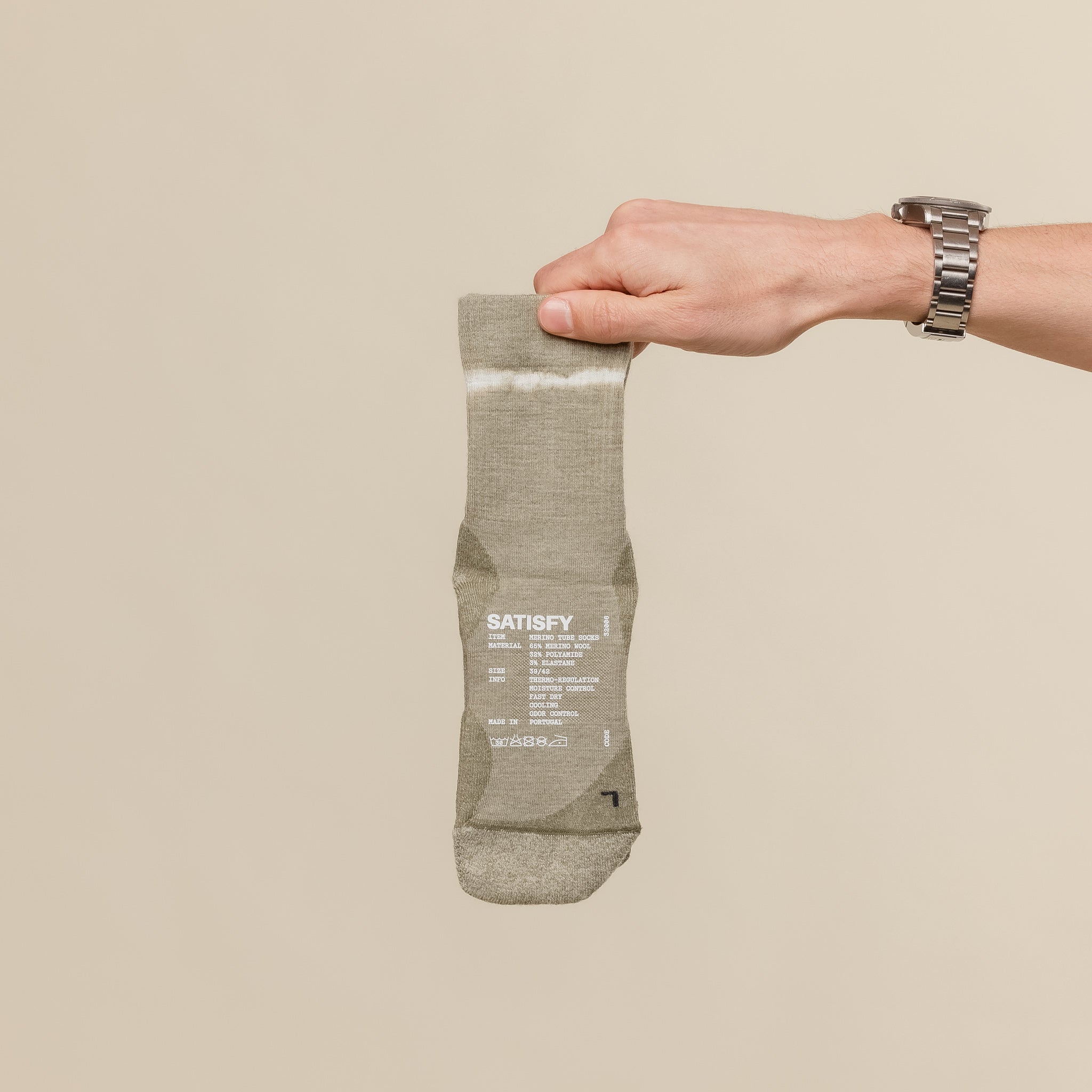  Satisfy Running - Merino Nylon Tube Socks - Tie Dye Covert Green