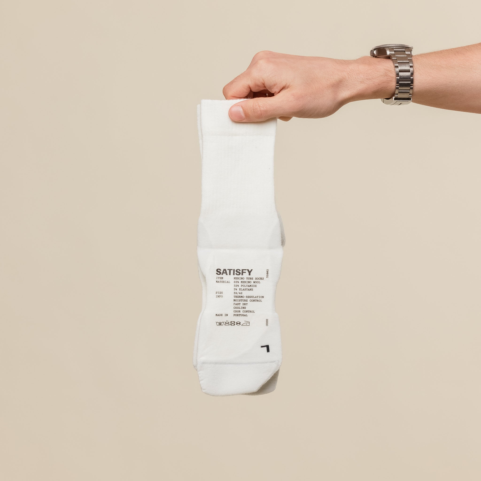 Satisfy Running - Merino Nylon Tube Socks - Off White