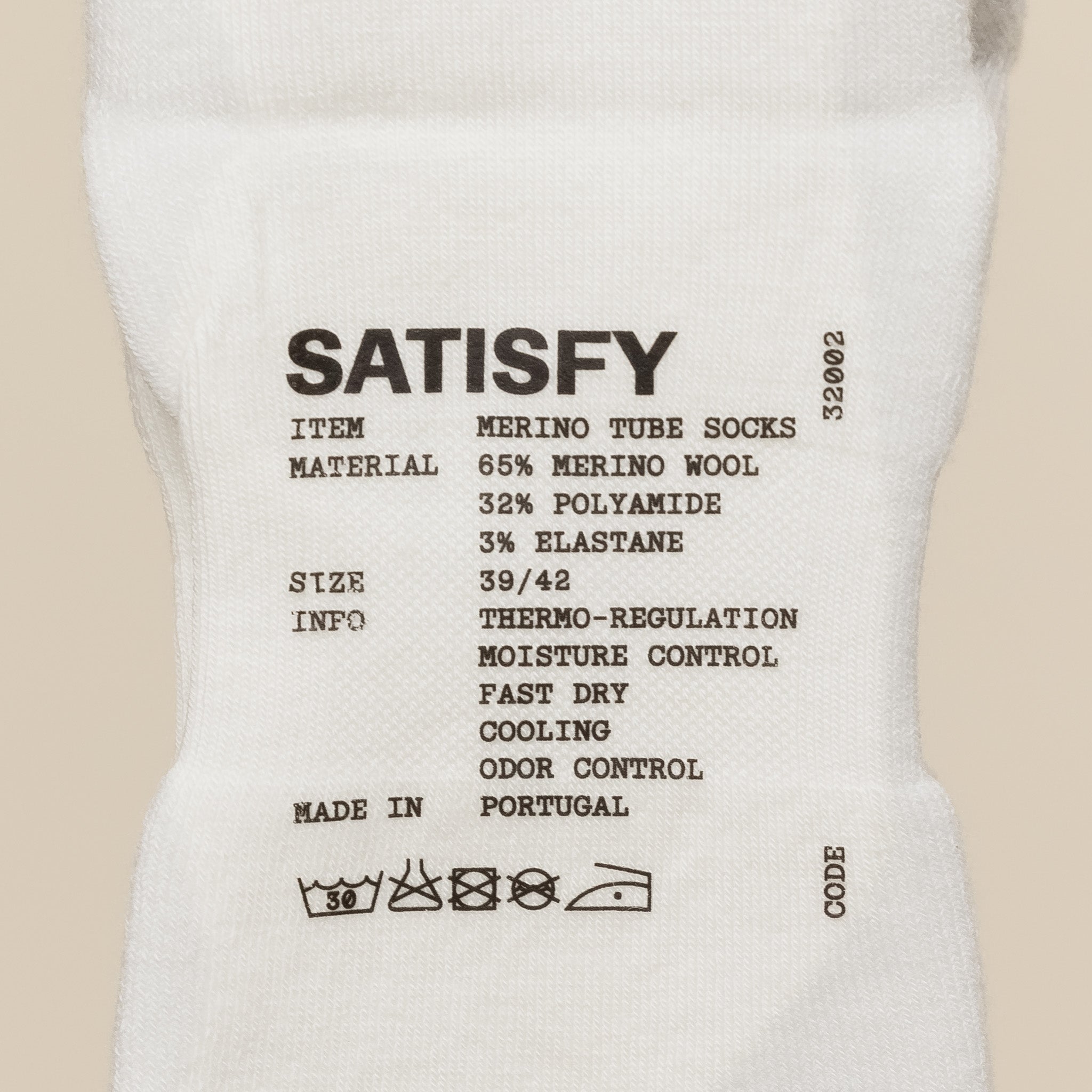 Satisfy Running - Merino Nylon Tube Socks - Off White