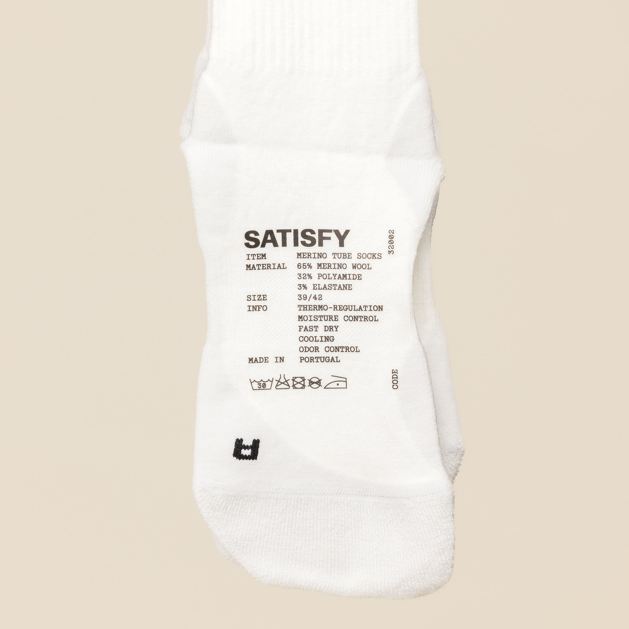 Satisfy Running - Merino Nylon Tube Socks - Off White