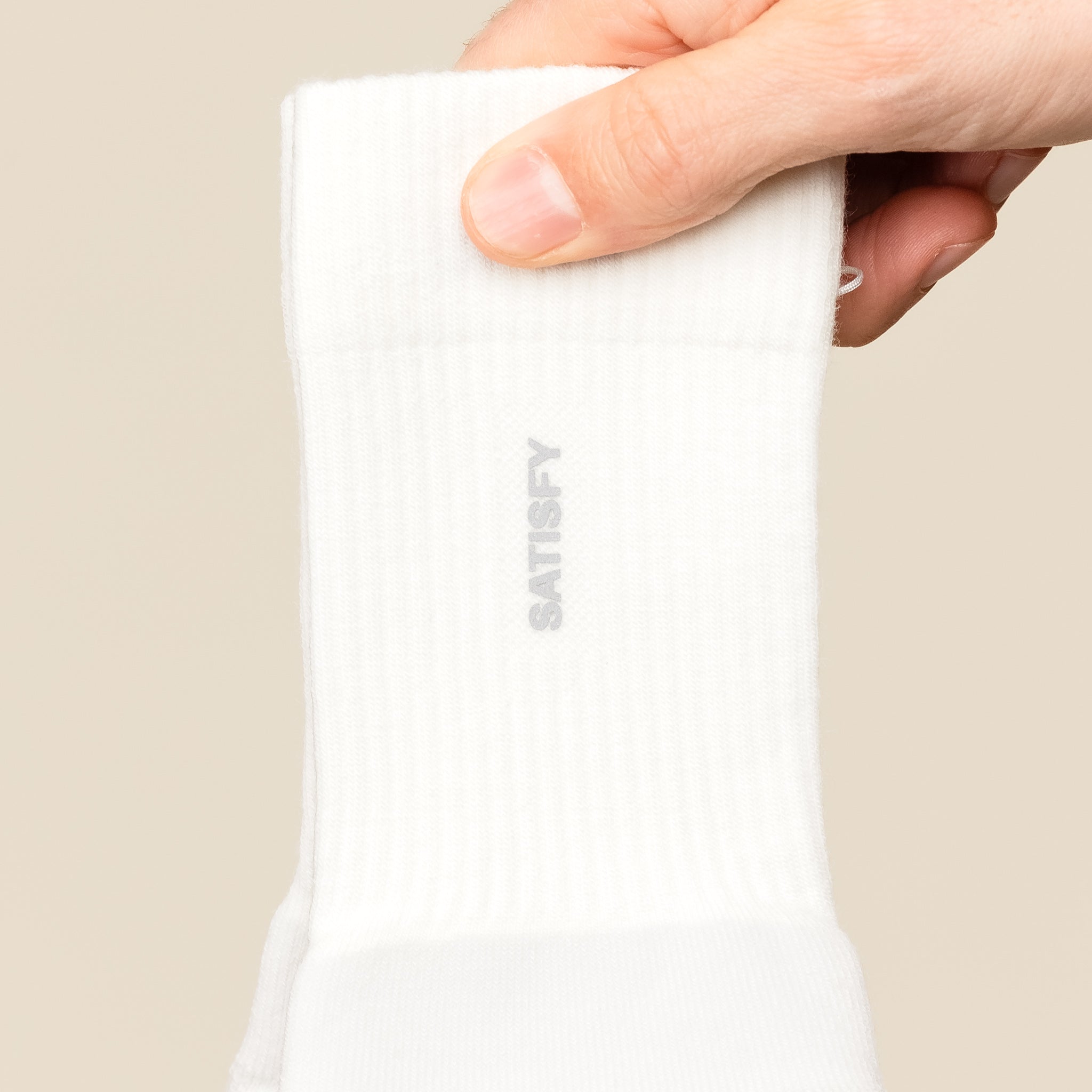 Satisfy Running - Merino Nylon Tube Socks - Off White