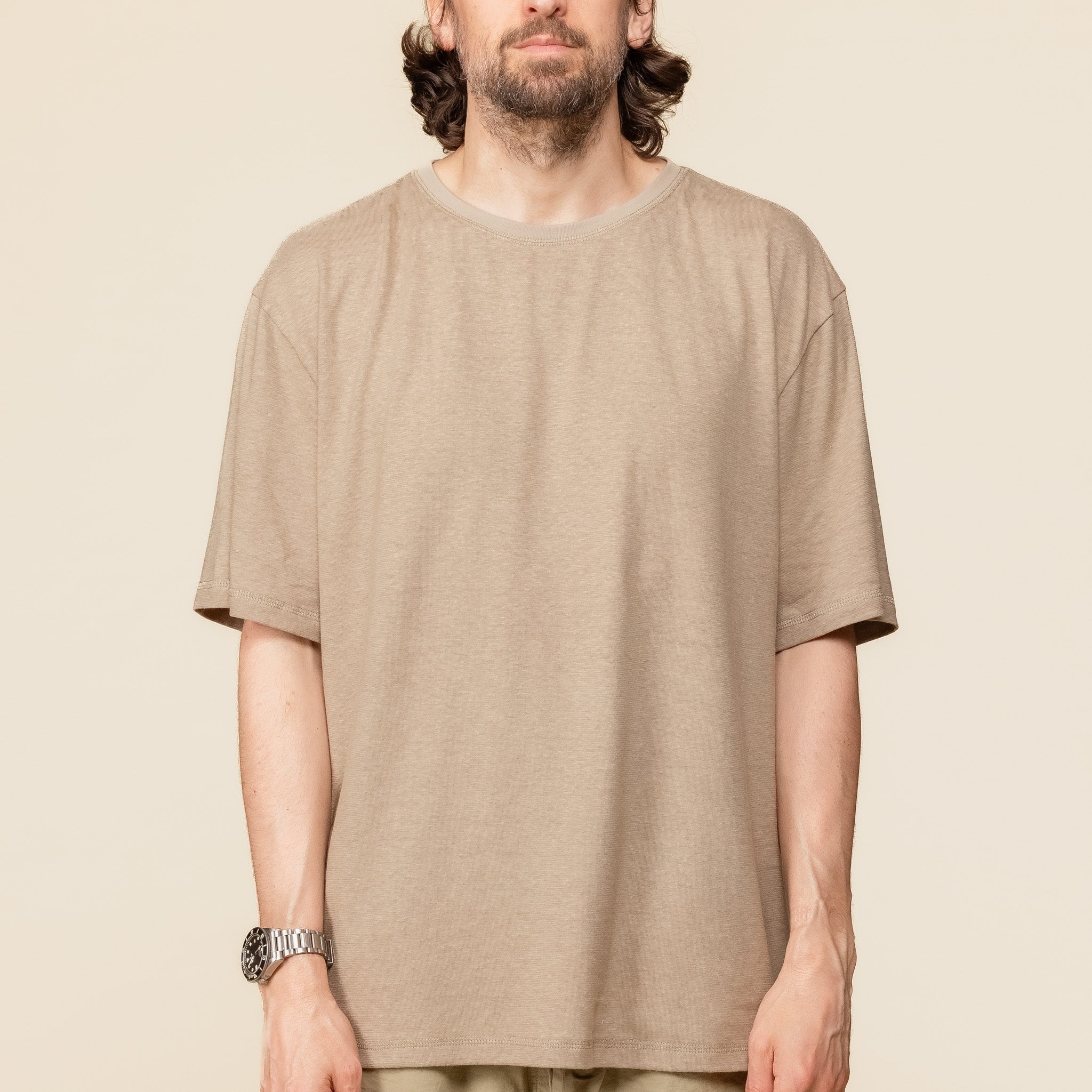 Satta - Hemp Flatlock T-Shirt - Warm Grey