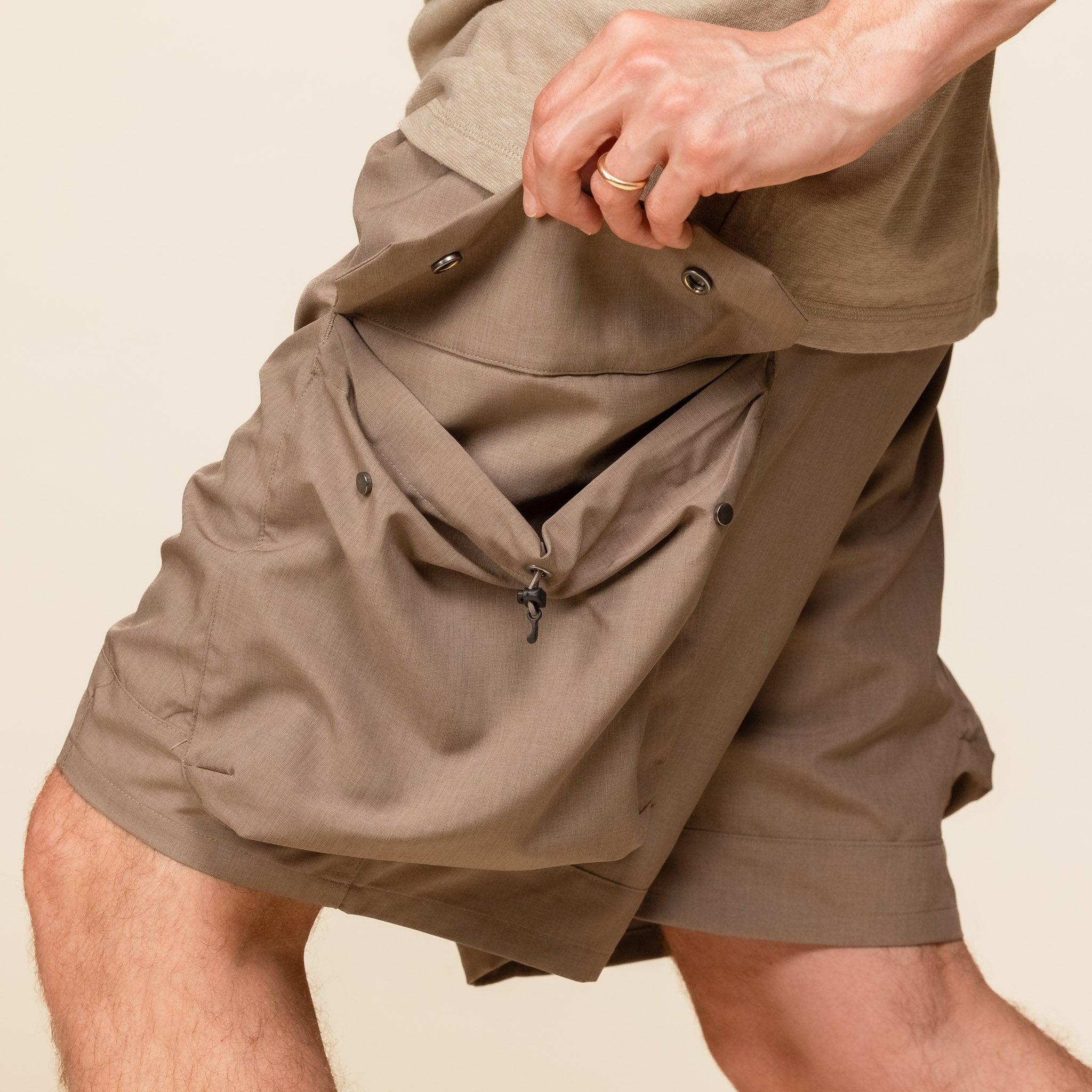 MW-PT24109 Meanswhile - Luggage Cargo Shorts - Bedouin (Brown) 