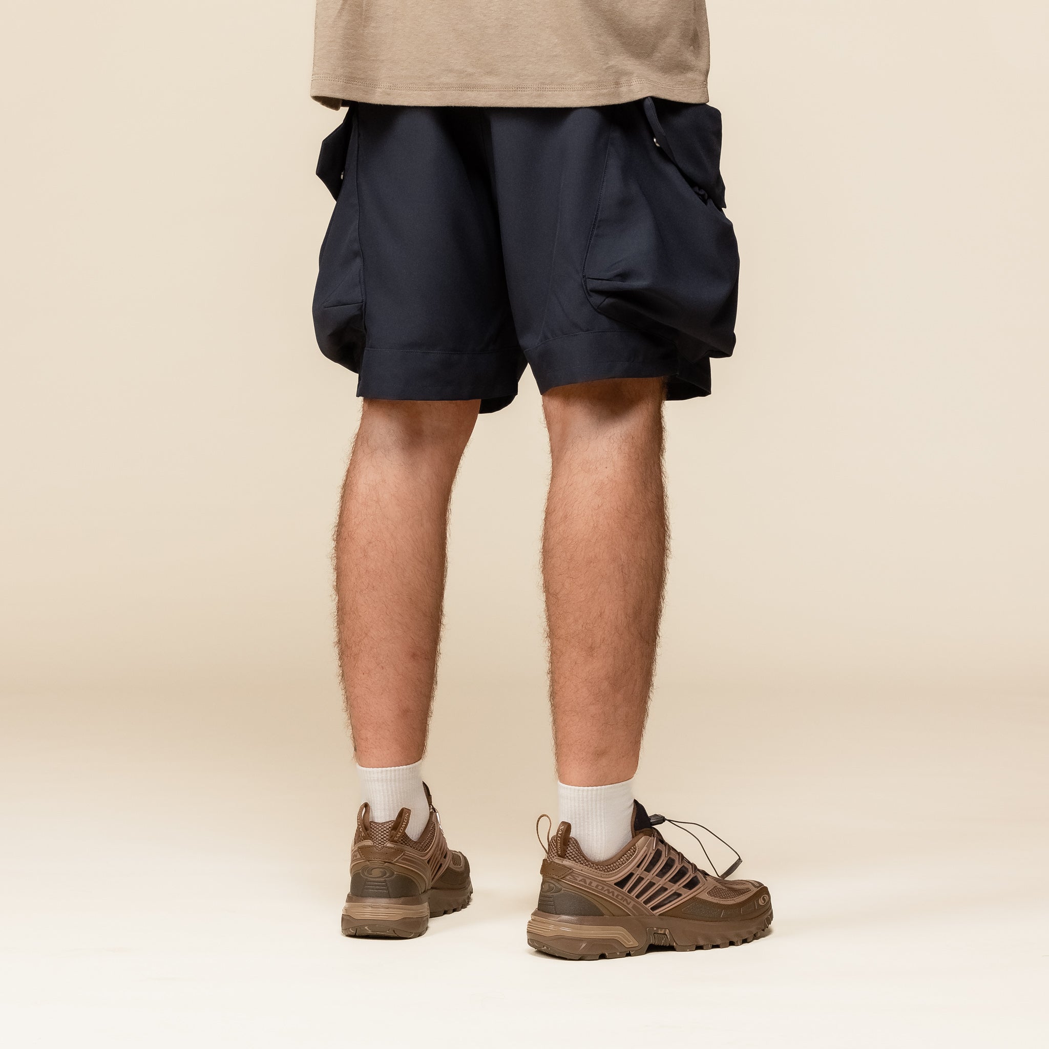 MW-PT24109 Meanswhile - Luggage Cargo Shorts - Navy Blue