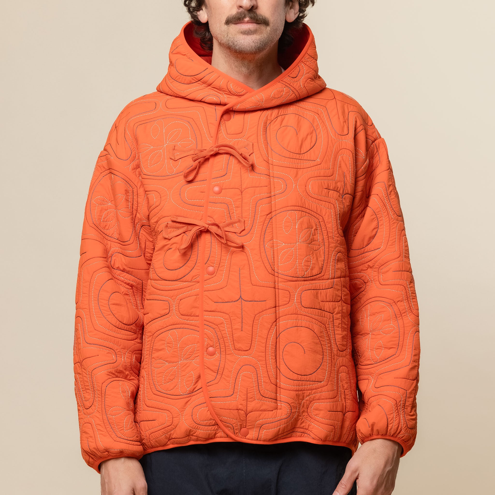 Norbit by Hiroshi Nozawa - Ainu Quilted Fleece Jacket - Orange