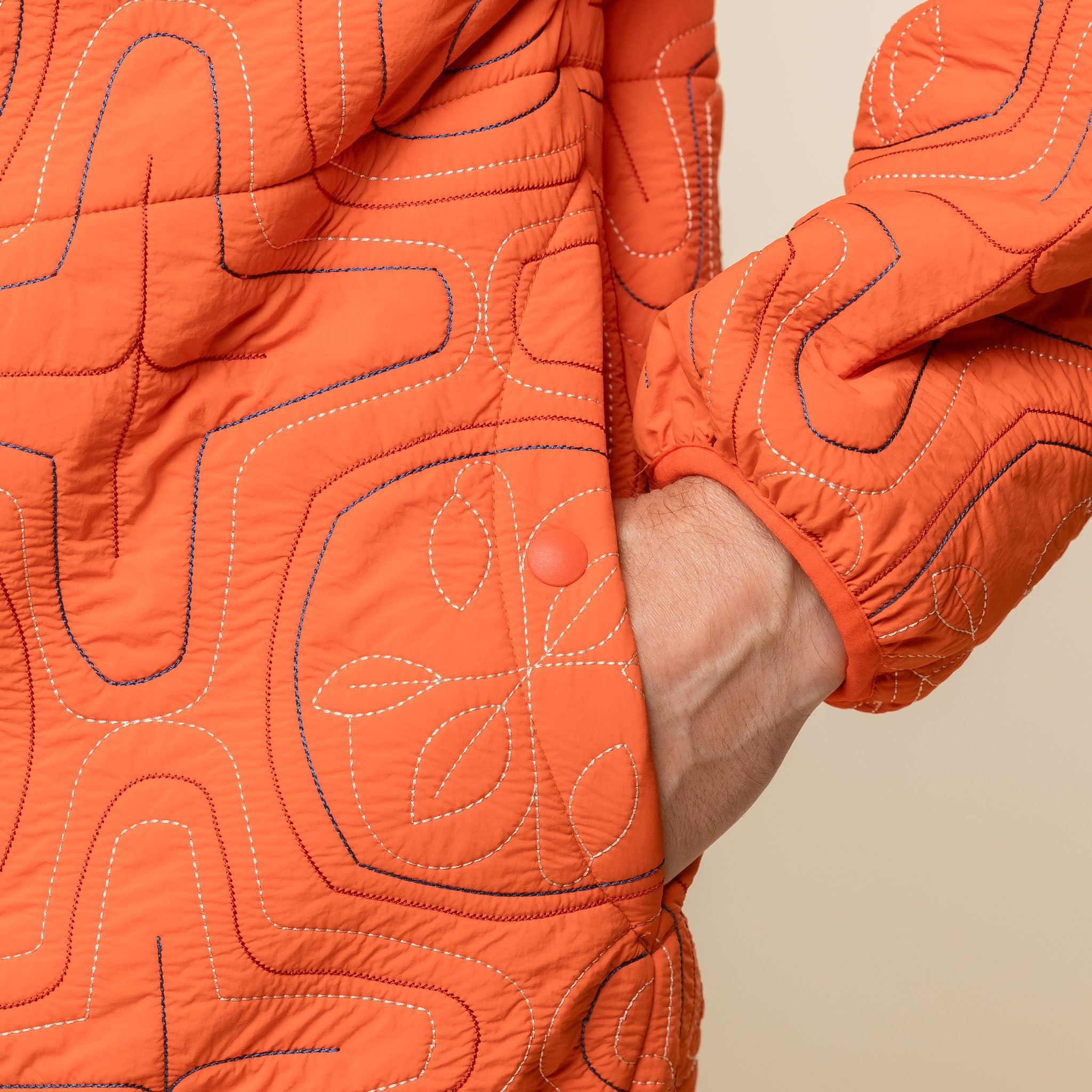 Norbit by Hiroshi Nozawa - Ainu Quilted Fleece Jacket - Orange
