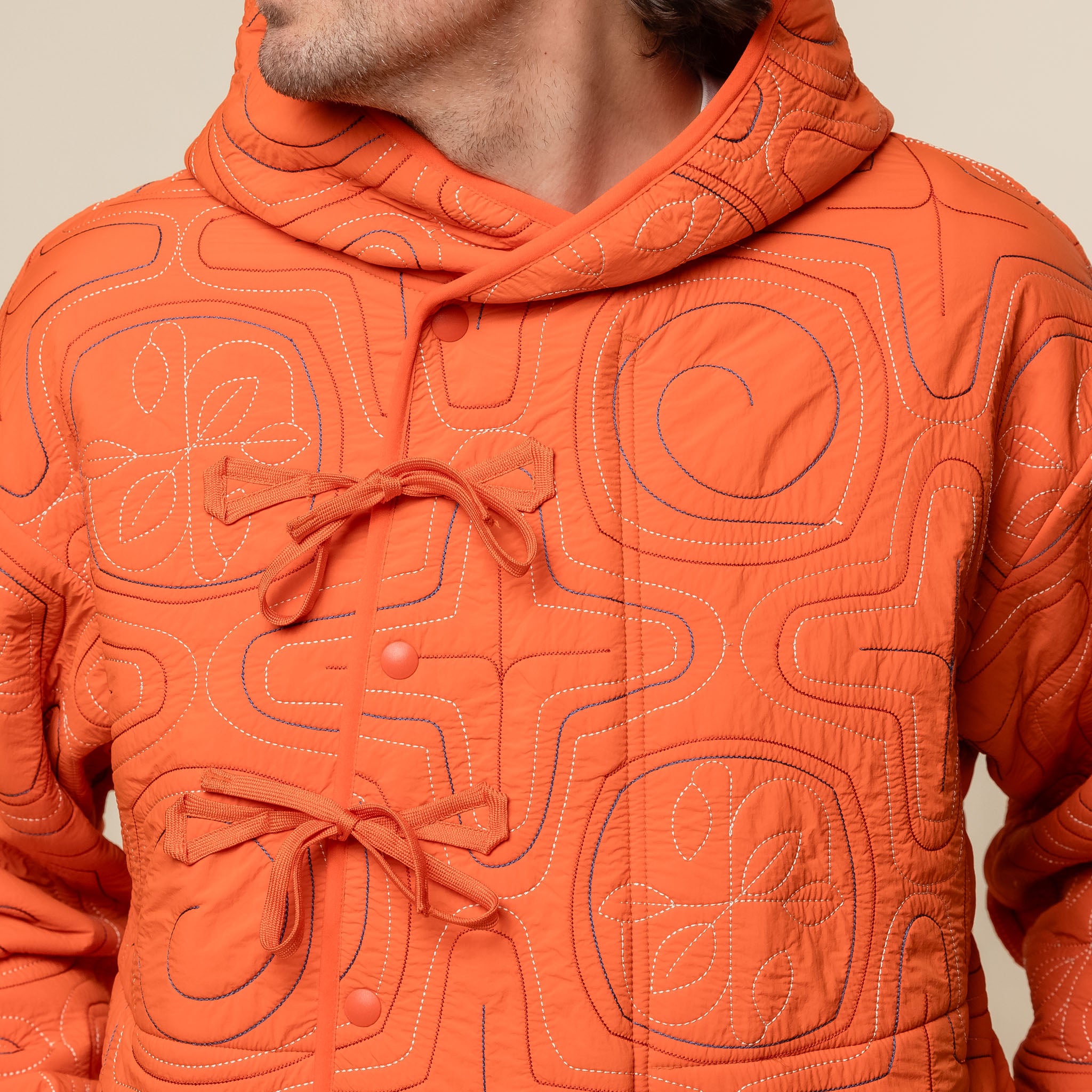 Norbit by Hiroshi Nozawa - Ainu Quilted Fleece Jacket - Orange