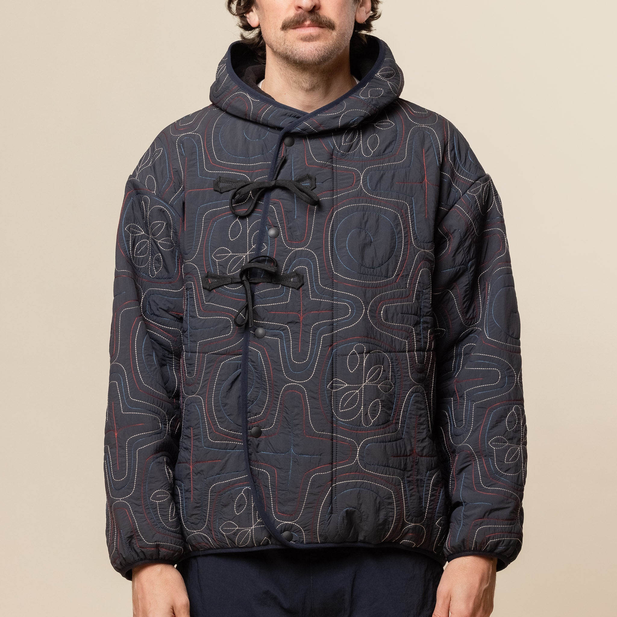Norbit by Hiroshi Nozawa - Ainu Quilted Fleece Jacket - Navy