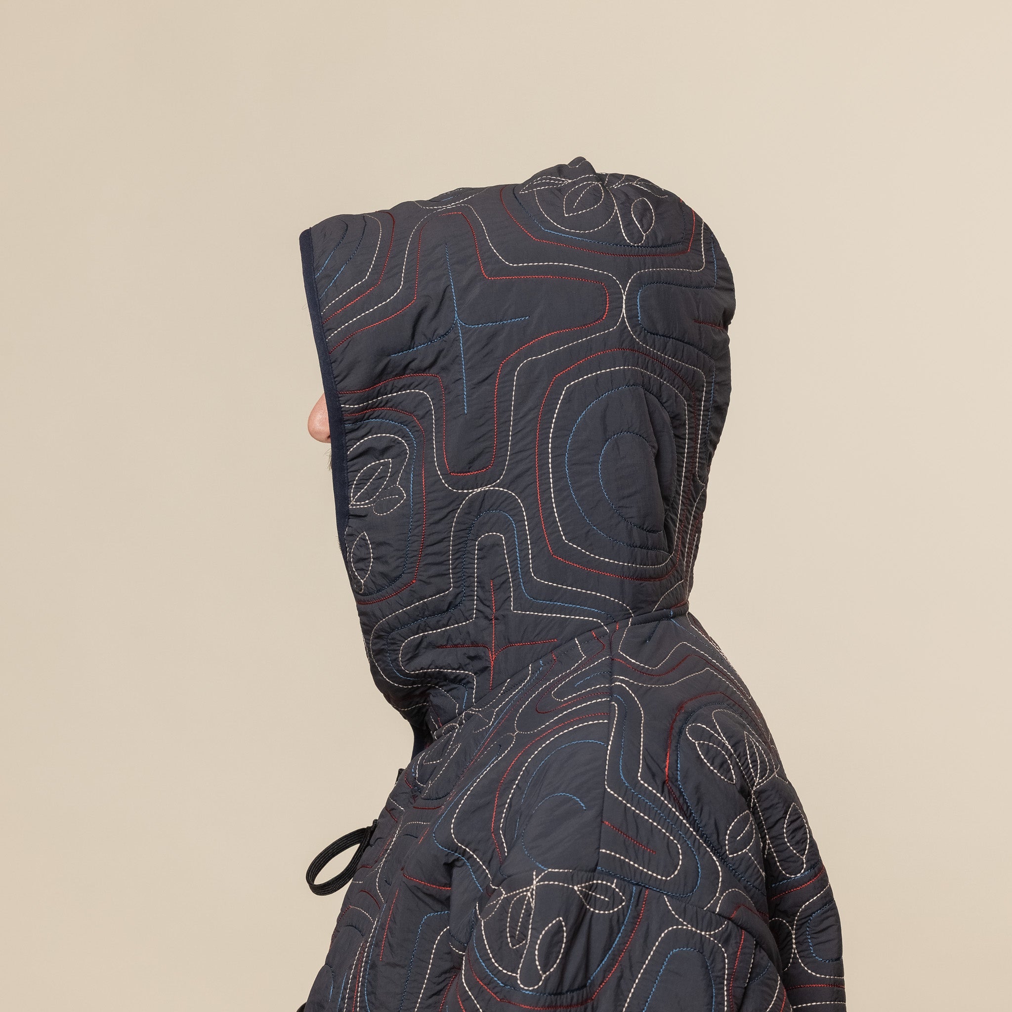 Norbit by Hiroshi Nozawa - Ainu Quilted Fleece Jacket - Navy