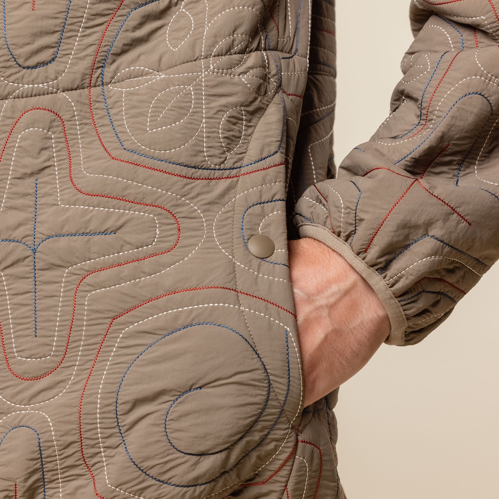 Norbit by Hiroshi Nozawa - Ainu Quilted Fleece Jacket - Beige