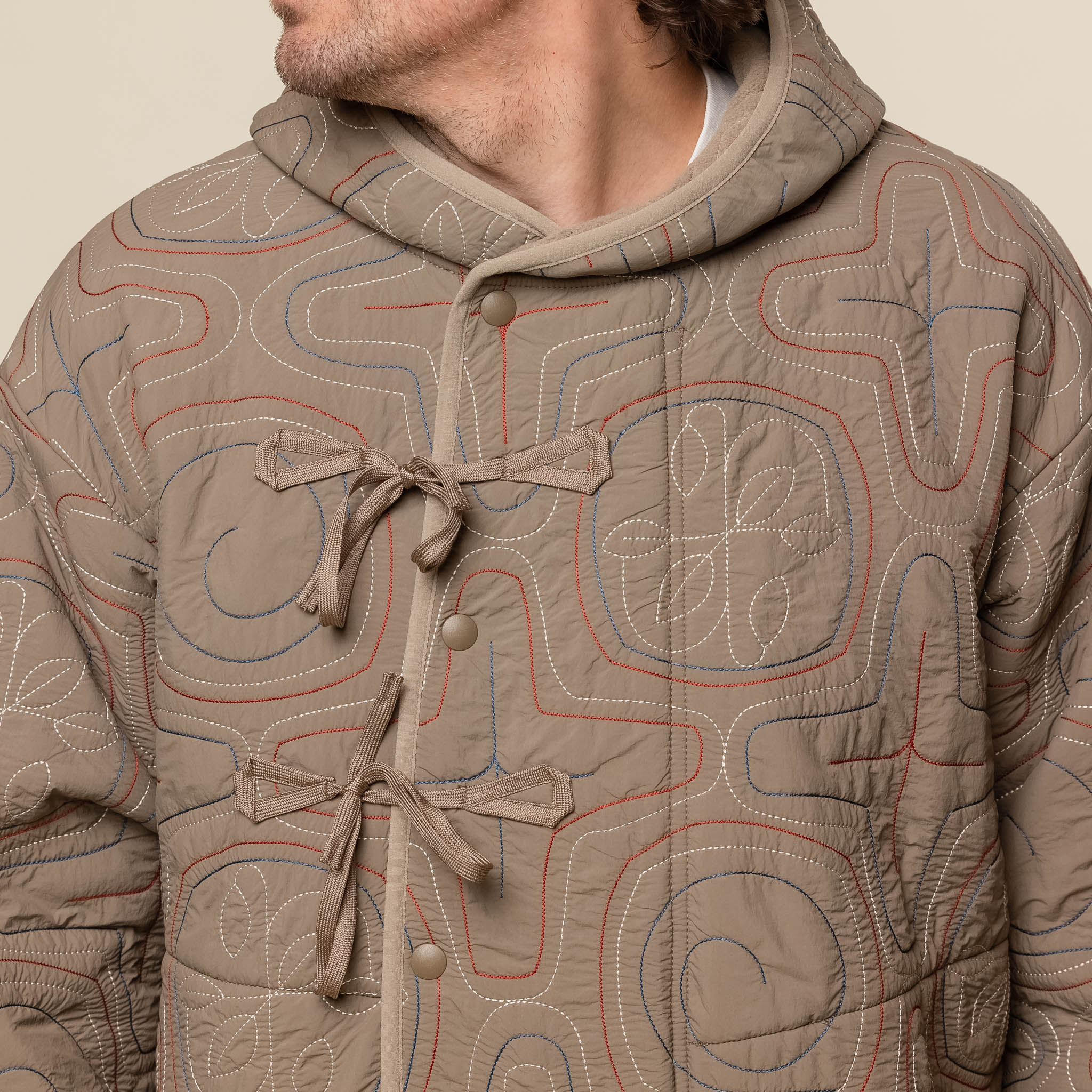 Norbit by Hiroshi Nozawa - Ainu Quilted Fleece Jacket - Beige