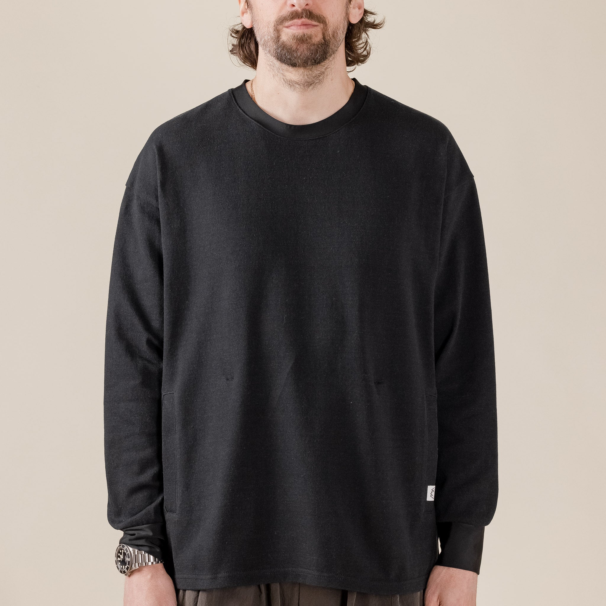 CMF Comfy Outdoor Garment - Heavy Cotton Long Sleeve T-Shirt - Black "lost hills store Japan" "cmf outdoor garment stockists" "comfy outdoor garment stockists" "CMF outdoor garment sale" "comfy outdoor garment sale" "outsiders store"