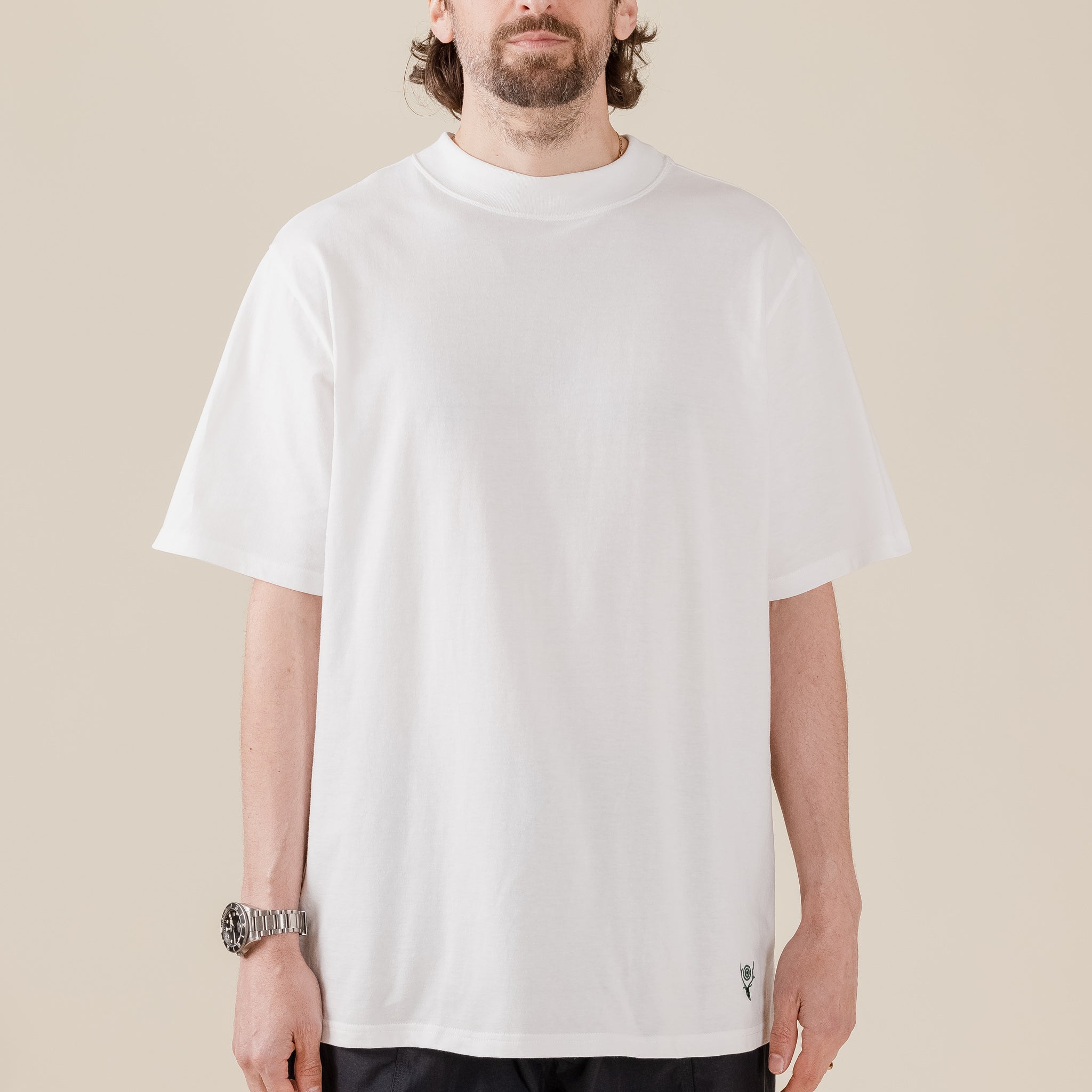 South2 West8 - S/S Mock Neck Cordura Jersey T-Shirt - White "south 2 west 8" "s2w8" "s2w8 stockists" "south 2 west 8 stockists" "south 2 west 8 sale" "south 2 west 8 uk" "south 2 west 8 USA" "nepenthes" "nepenthes London"