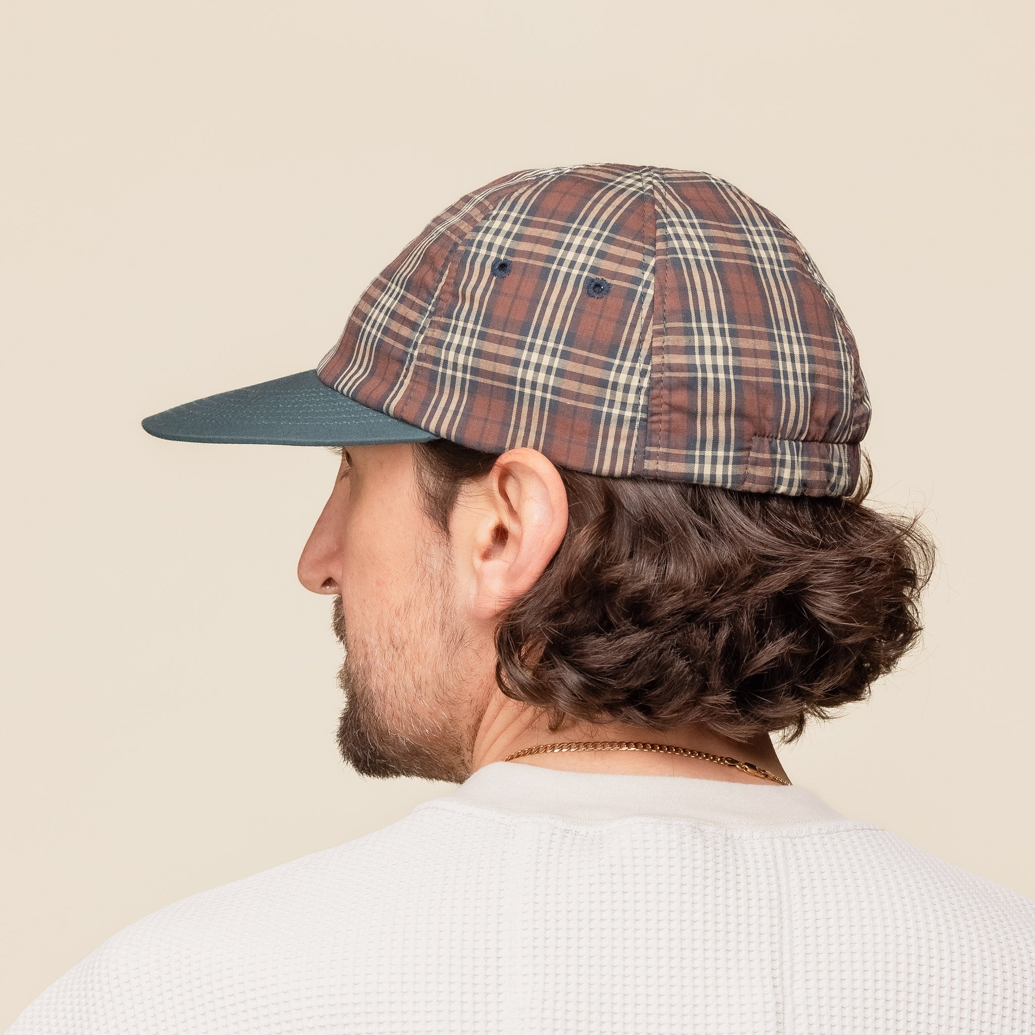 SS24ML01CHE Found Feather - Classic 6 Panel Cotton Cap - Brown Green