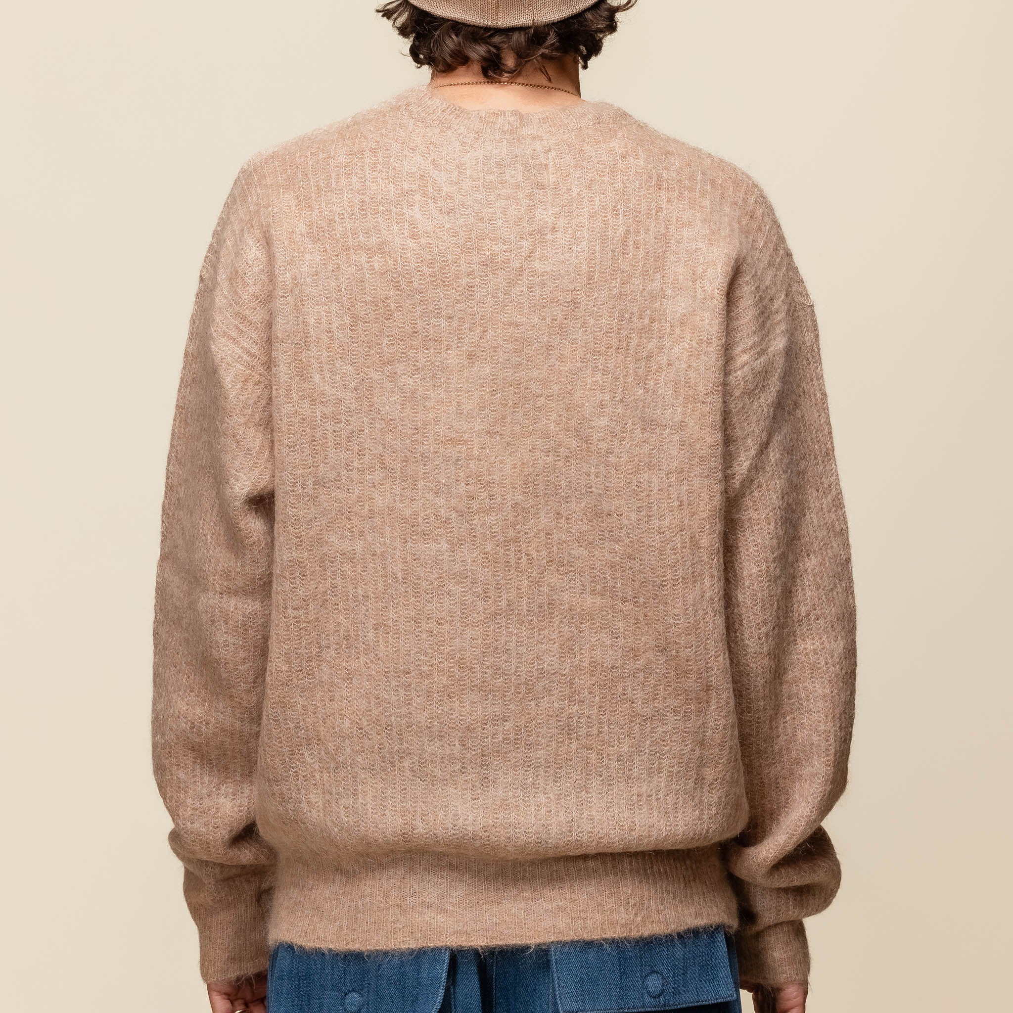 Merely Made - Snug Melange Mohair Netting Sweater - Army Khaki