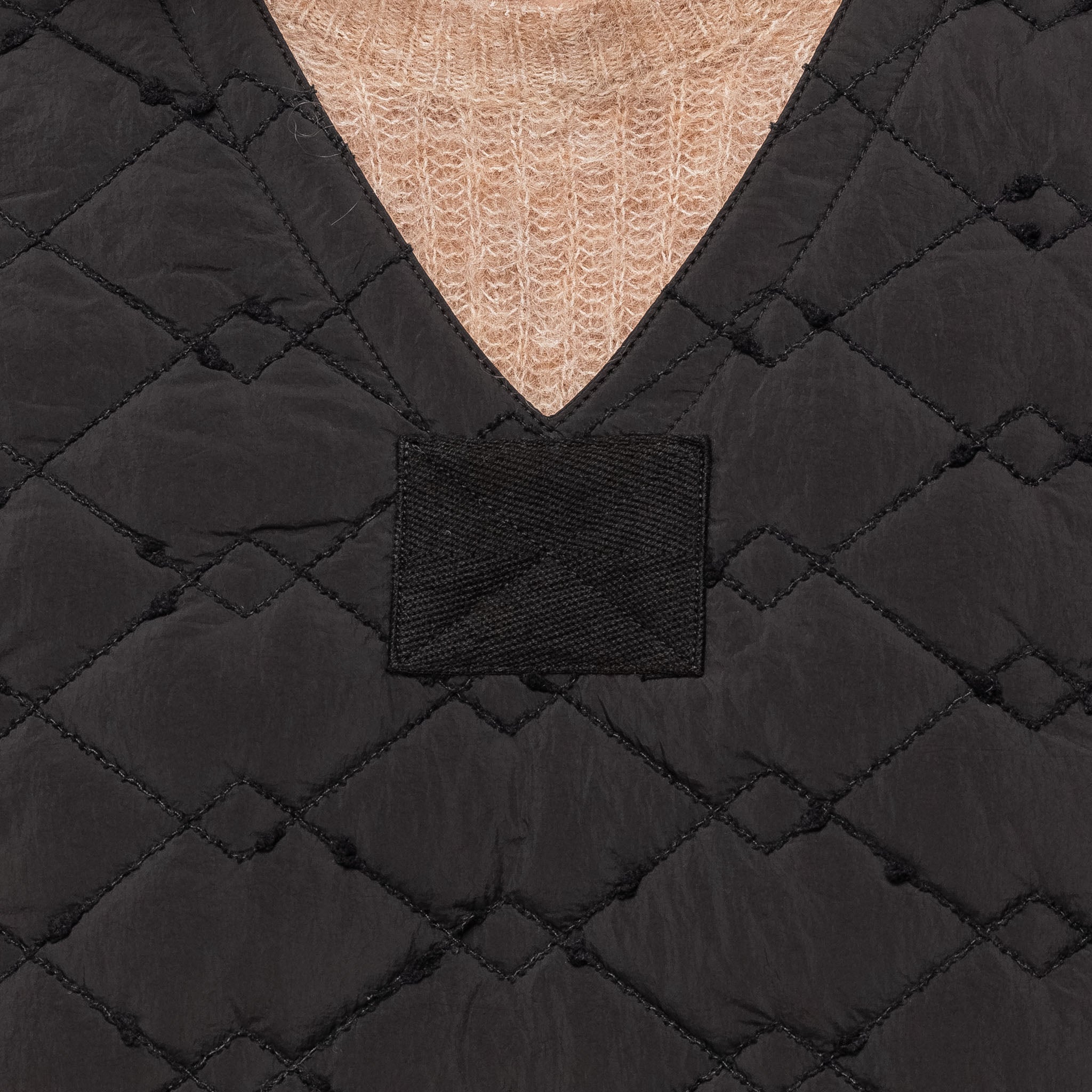 Merely Made - Premium Jacquard Quilt Vest Jacket - Matte Black