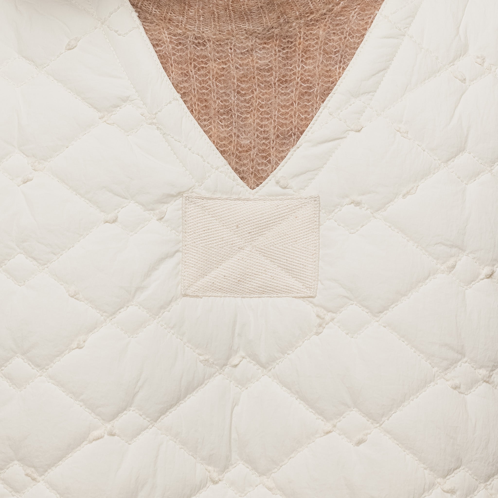 Merely Made - Premium Jacquard Quilt Vest Jacket - Cream White